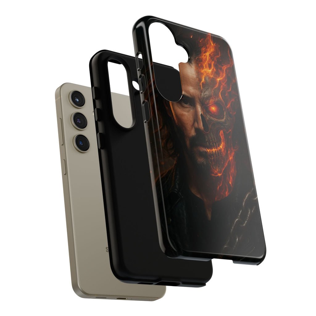 Ghost Rider Phone Case – Fiery Skull Design for iPhone, Samsung & Google Pixel | Shockproof, MagSafe & Ultra Grip Protection Printify