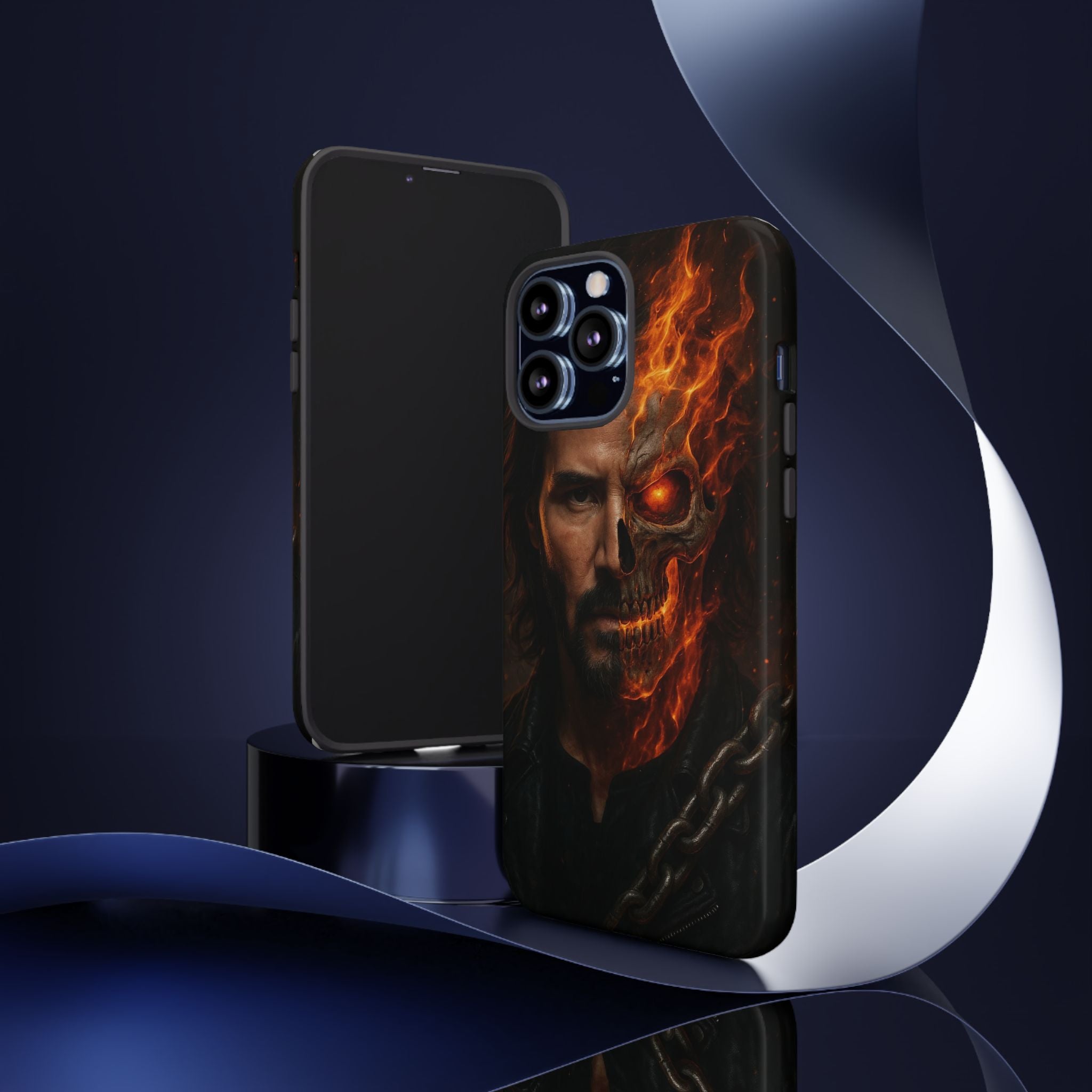 Ghost Rider Phone Case – Fiery Skull Design for iPhone, Samsung & Google Pixel | Shockproof, MagSafe & Ultra Grip Protection Printify
