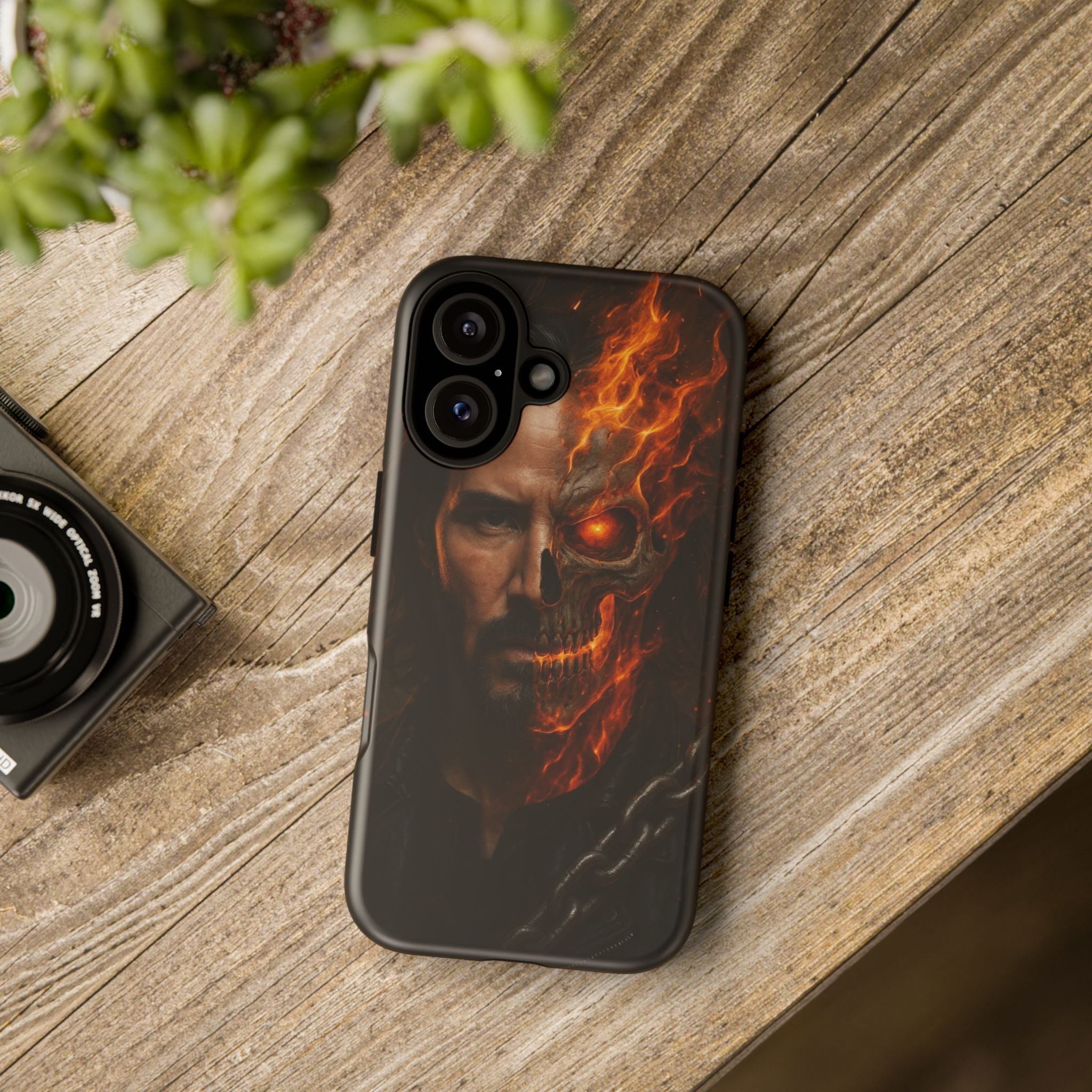 Ghost Rider Phone Case – Fiery Skull Design for iPhone, Samsung & Google Pixel | Shockproof, MagSafe & Ultra Grip Protection Printify