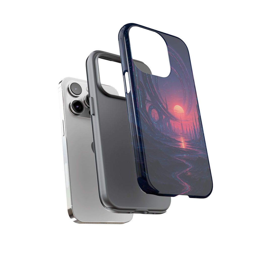 CyberEscape Phone Case – Futuristic Grid Design for iPhone, Samsung & Google Pixel | Shockproof, MagSafe & Ultra-Sleek Protection Printify