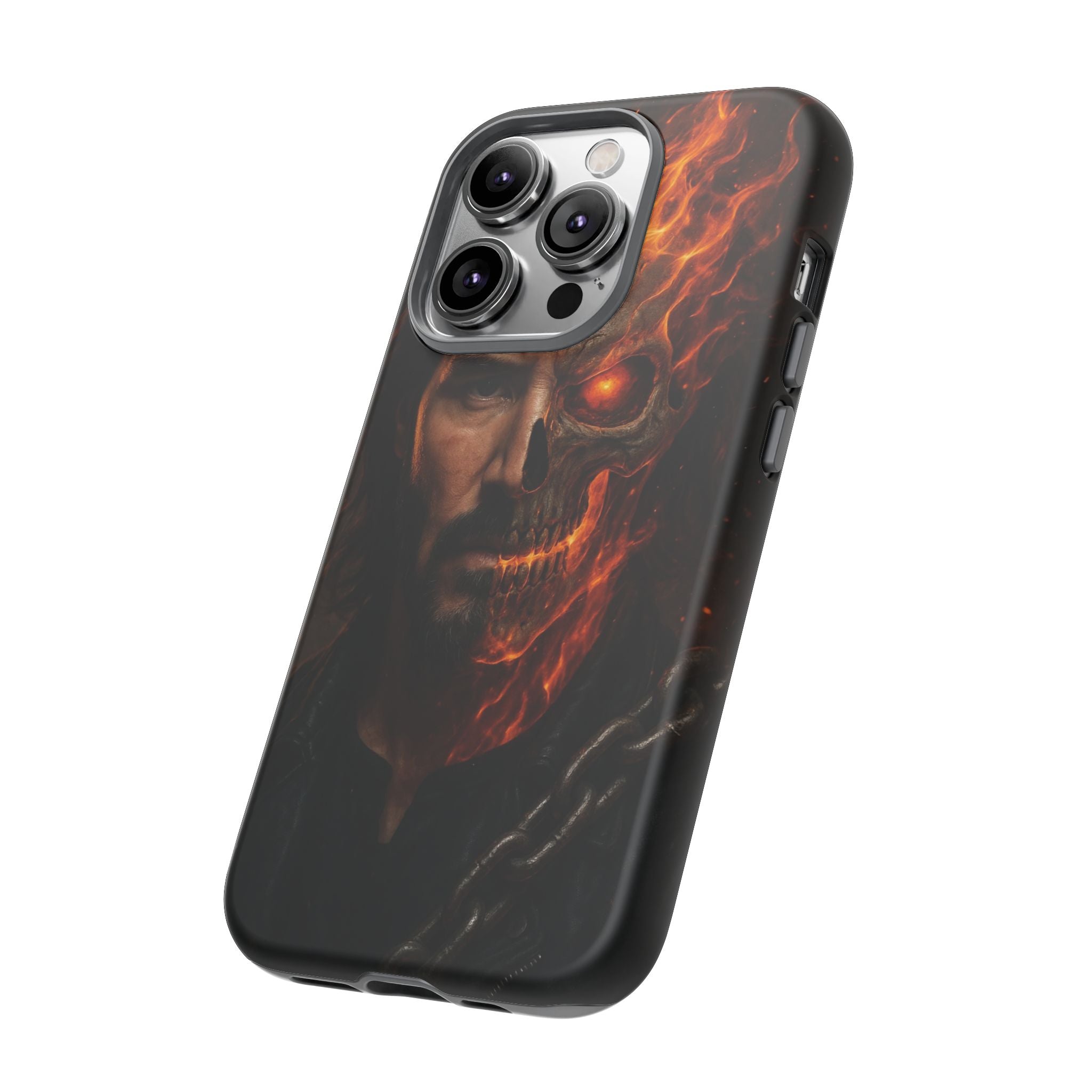 Ghost Rider Phone Case – Fiery Skull Design for iPhone, Samsung & Google Pixel | Shockproof, MagSafe & Ultra Grip Protection Printify