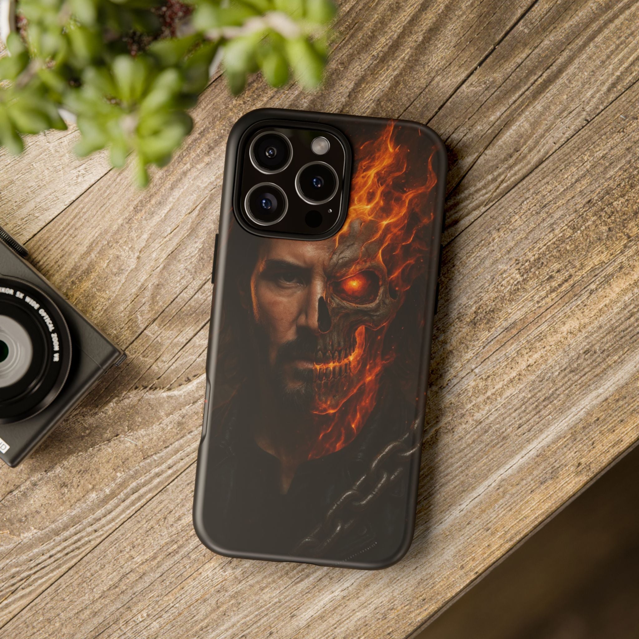 Ghost Rider Phone Case – Fiery Skull Design for iPhone, Samsung & Google Pixel | Shockproof, MagSafe & Ultra Grip Protection Printify