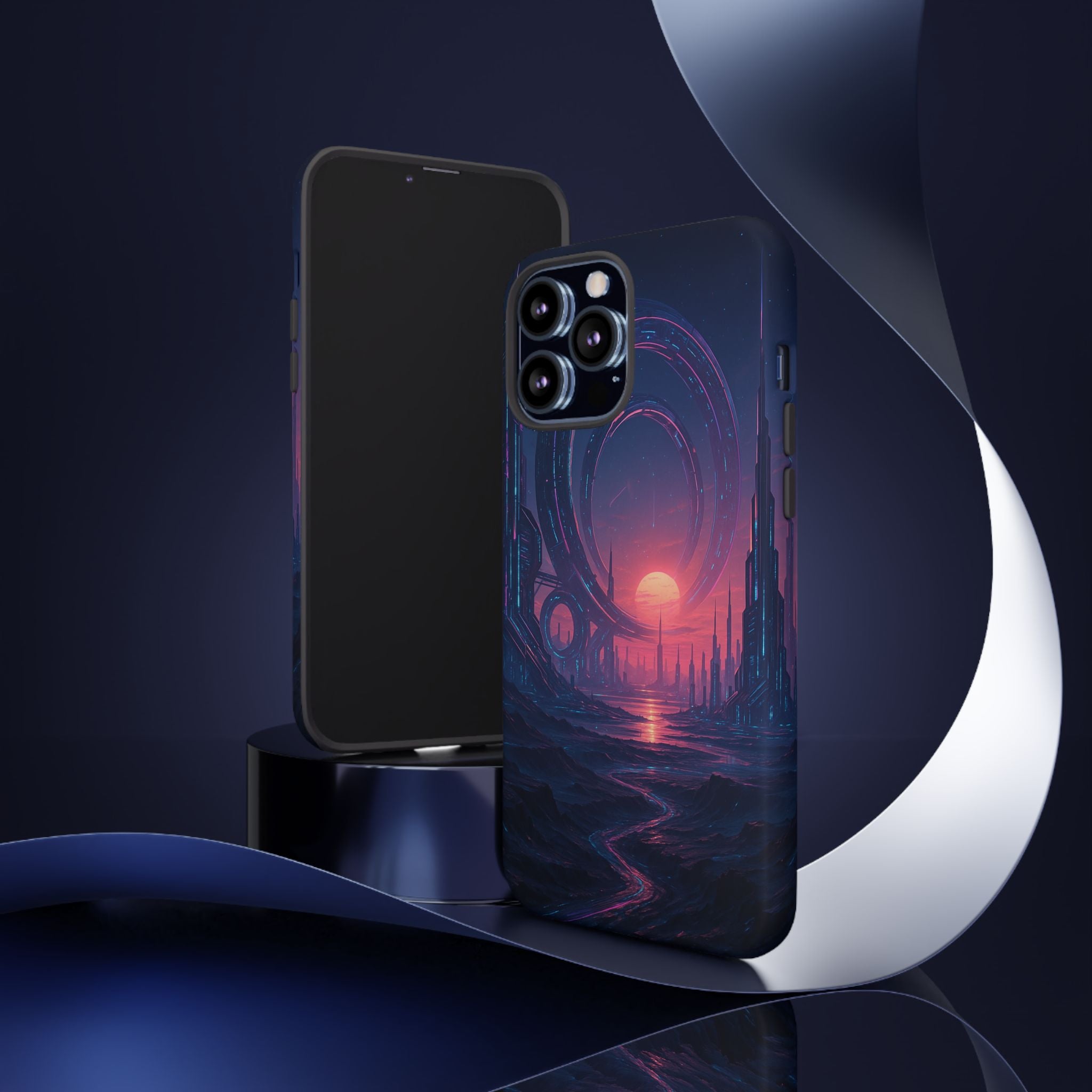 CyberEscape Phone Case – Futuristic Grid Design for iPhone, Samsung & Google Pixel | Shockproof, MagSafe & Ultra-Sleek Protection Printify