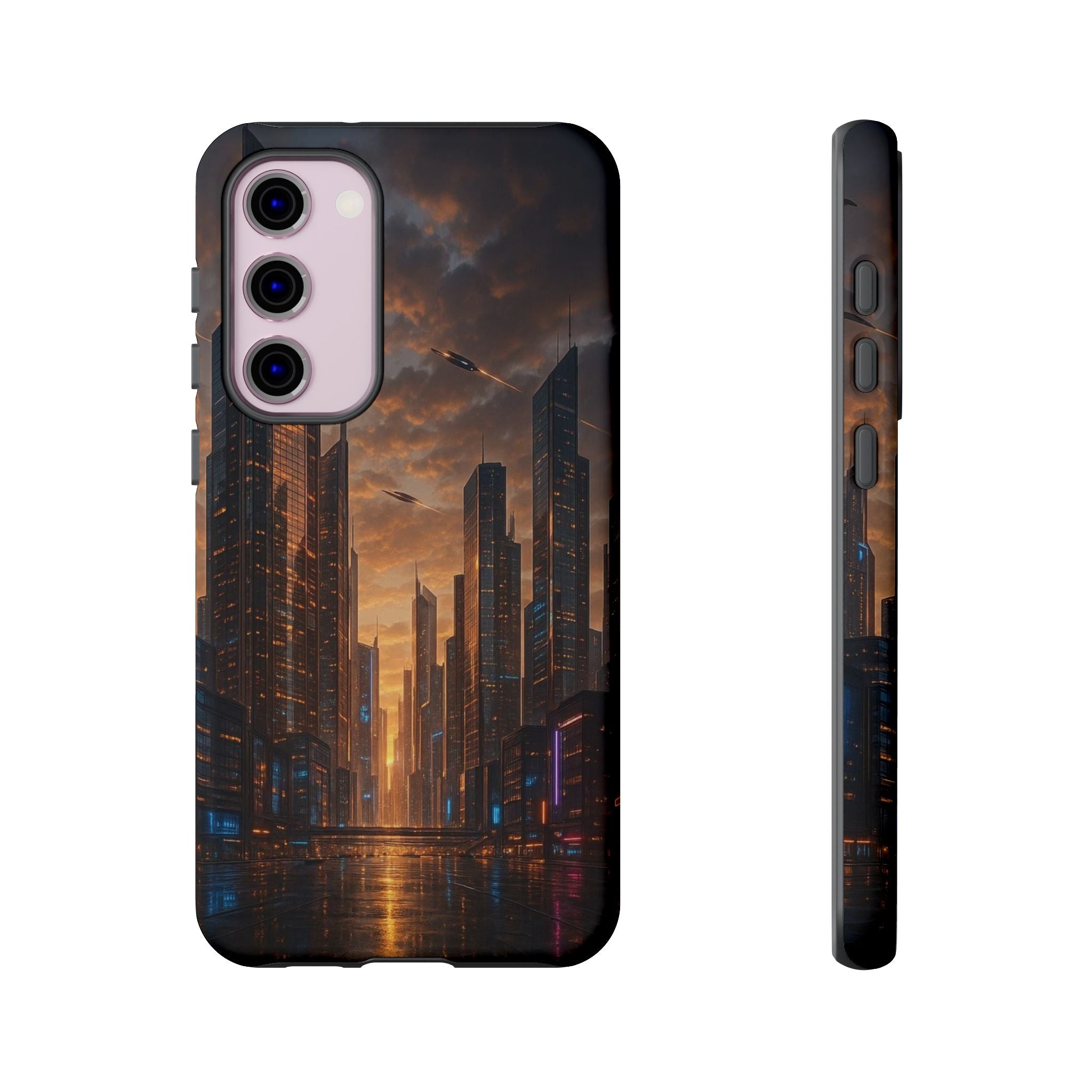 Cybercity Phone Case – Futuristic Neon Design for iPhone, Samsung & Google Pixel | Shockproof, MagSafe & Sleek Matte Finish Printify