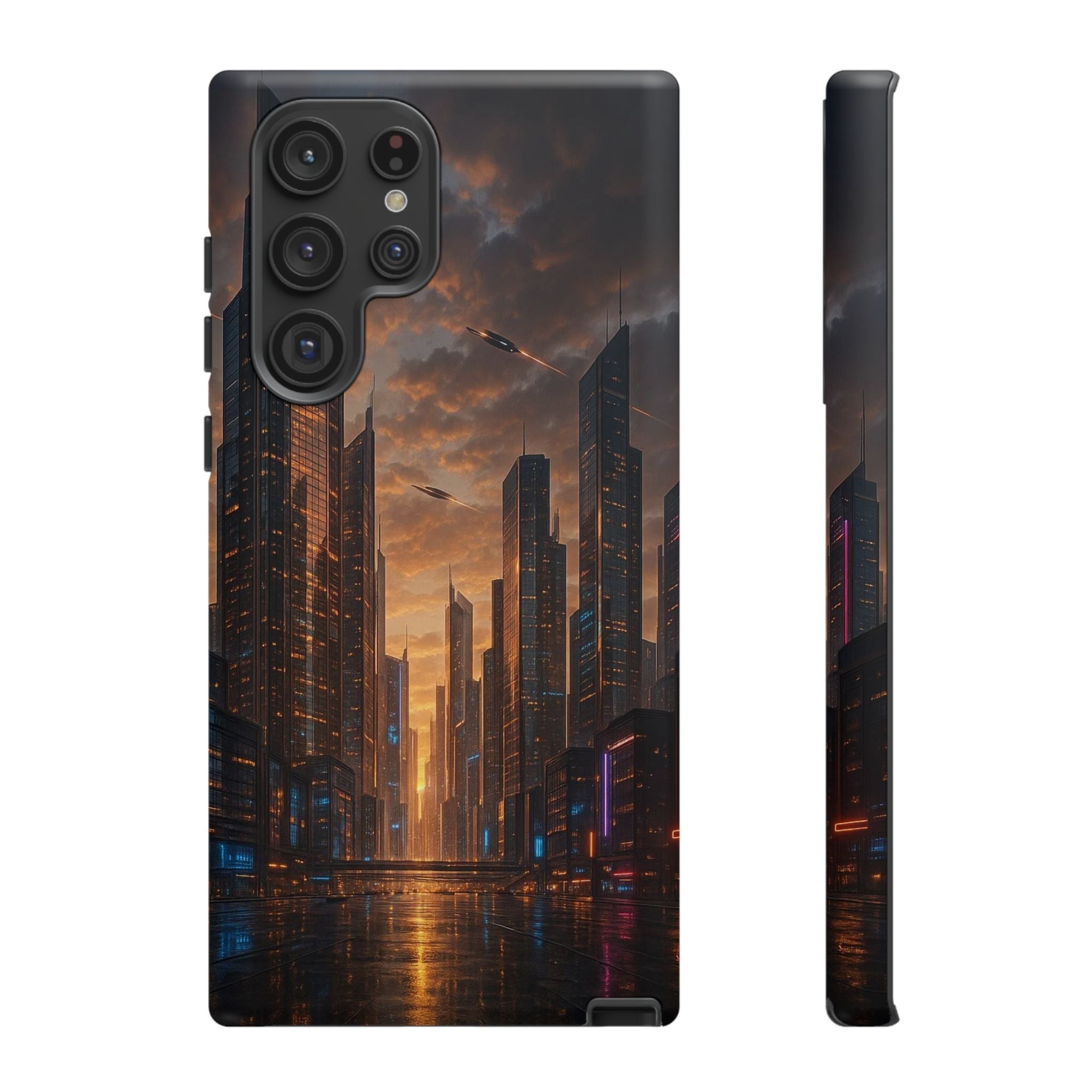 Cybercity Phone Case – Futuristic Neon Design for iPhone, Samsung & Google Pixel | Shockproof, MagSafe & Sleek Matte Finish Printify