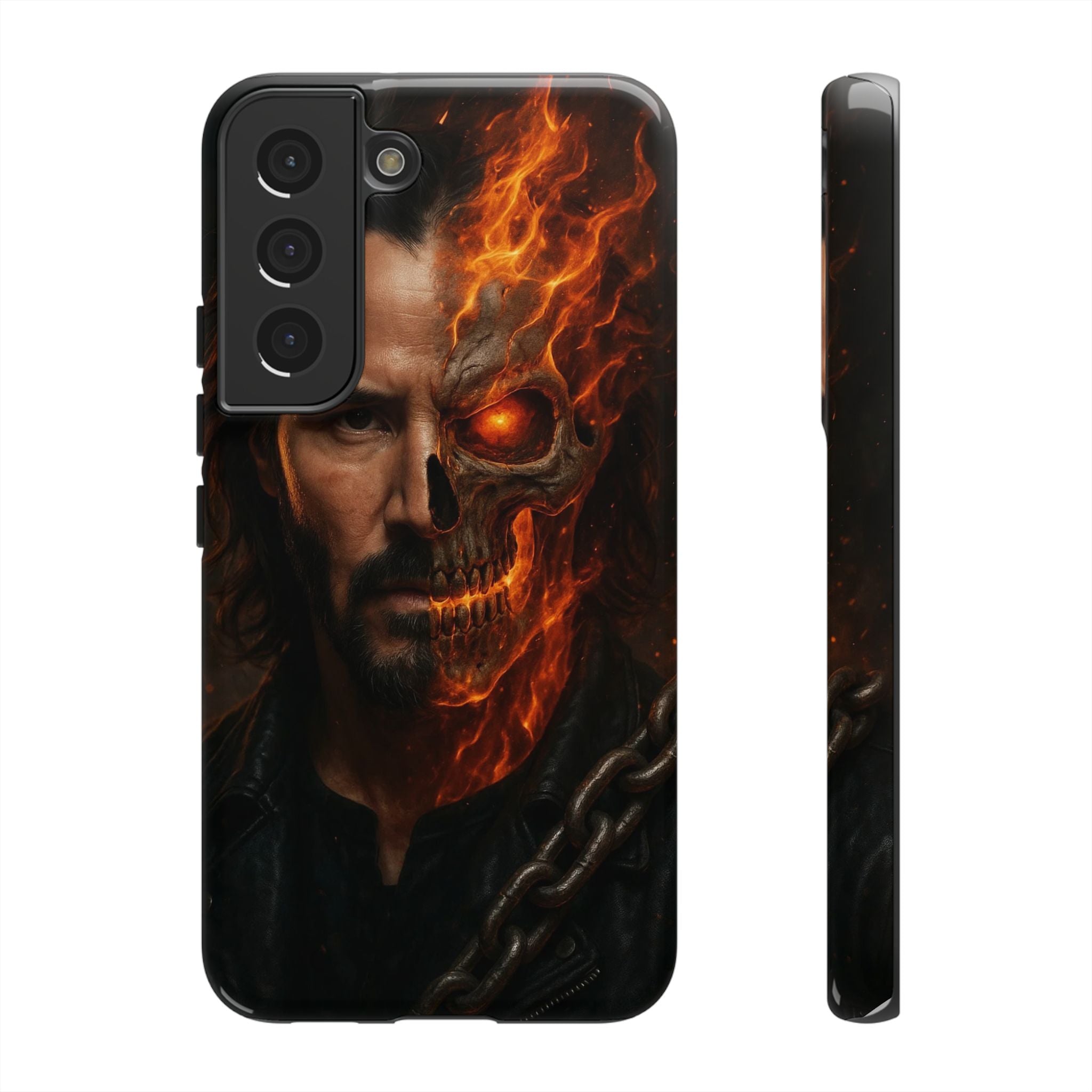 Ghost Rider Phone Case – Fiery Skull Design for iPhone, Samsung & Google Pixel | Shockproof, MagSafe & Ultra Grip Protection Printify