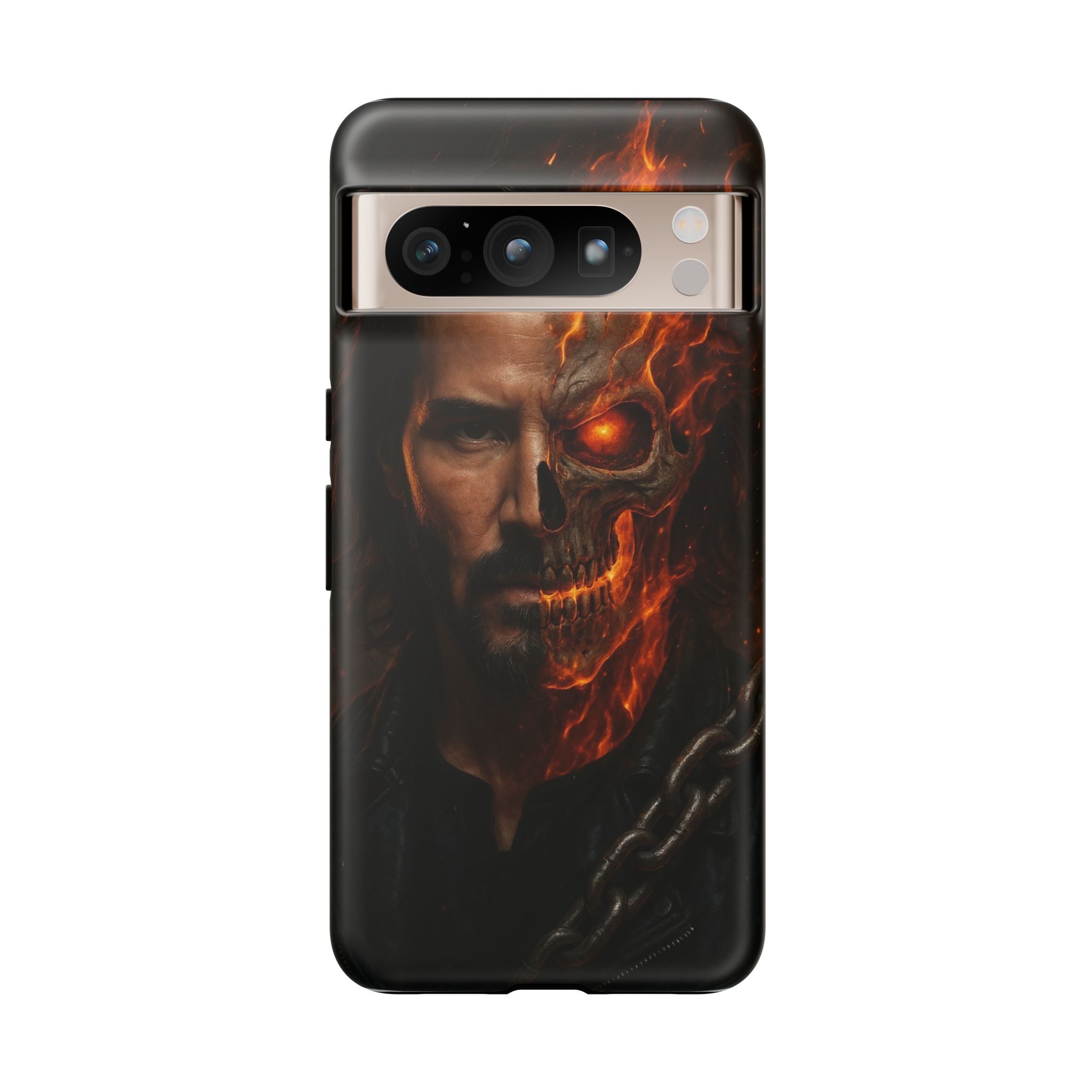 Ghost Rider Phone Case – Fiery Skull Design for iPhone, Samsung & Google Pixel | Shockproof, MagSafe & Ultra Grip Protection Printify