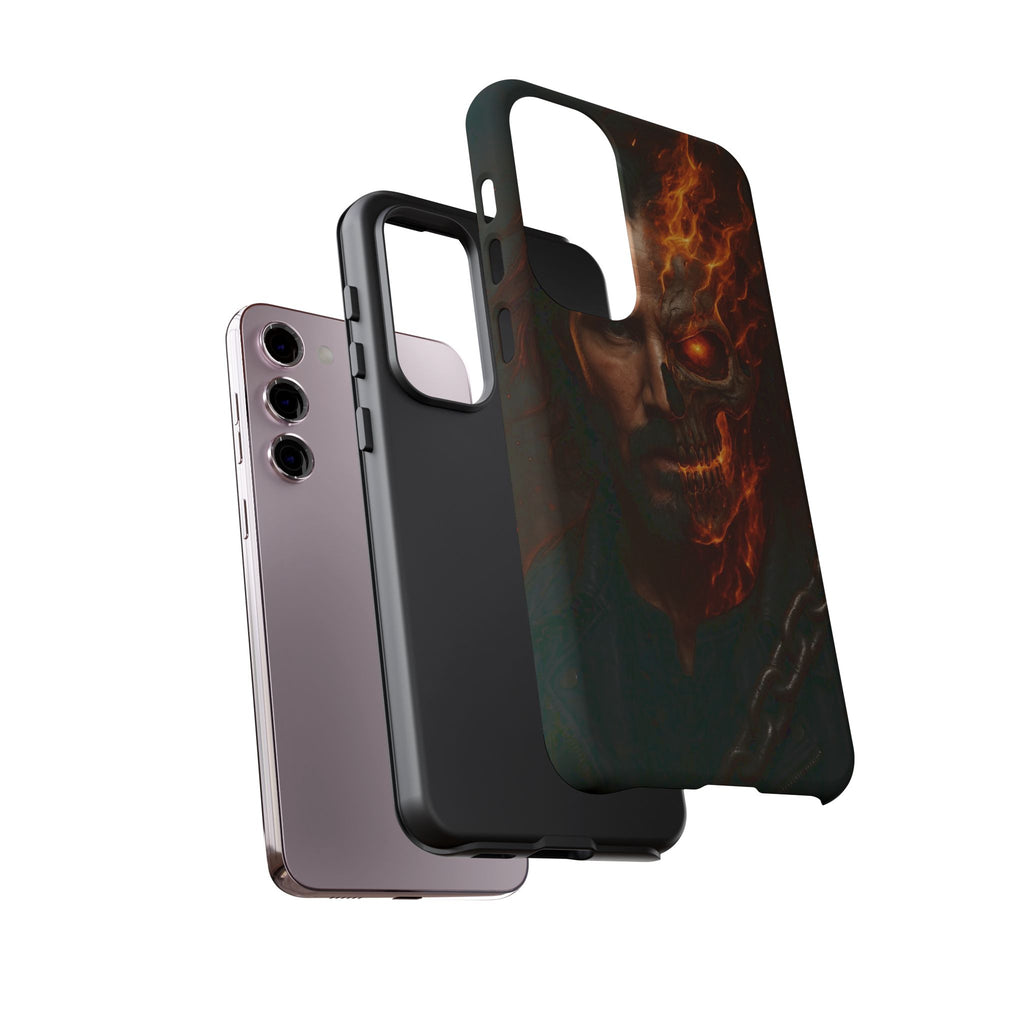 Ghost Rider Phone Case – Fiery Skull Design for iPhone, Samsung & Google Pixel | Shockproof, MagSafe & Ultra Grip Protection Printify