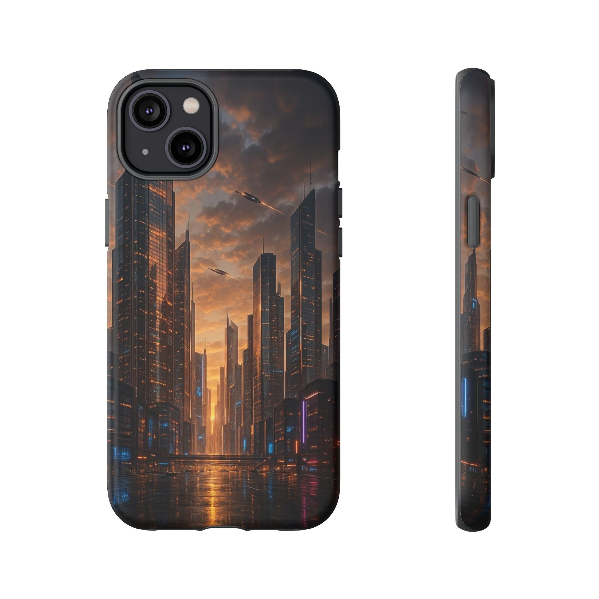 Cybercity Phone Case – Futuristic Neon Design for iPhone, Samsung & Google Pixel | Shockproof, MagSafe & Sleek Matte Finish Printify
