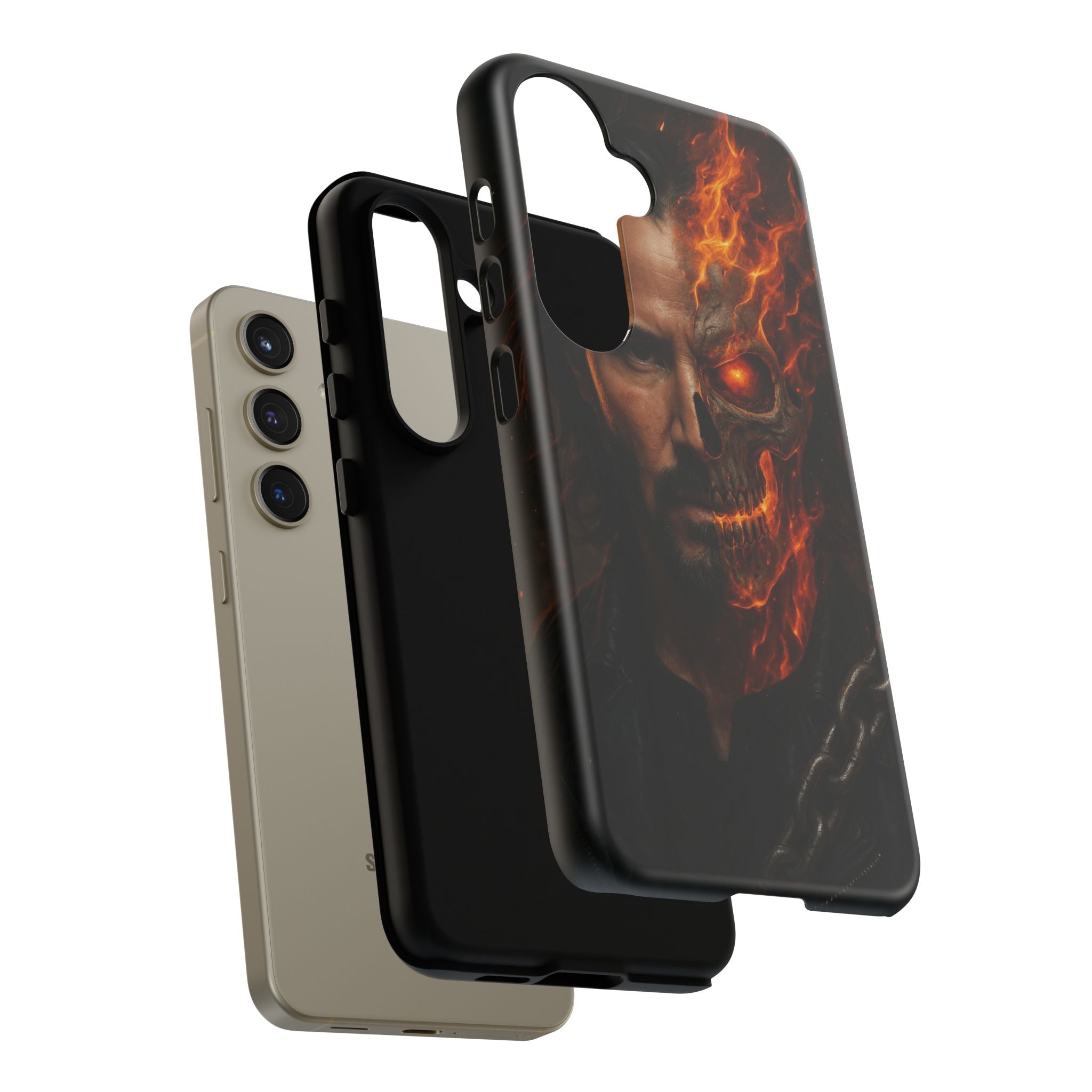 Ghost Rider Phone Case – Fiery Skull Design for iPhone, Samsung & Google Pixel | Shockproof, MagSafe & Ultra Grip Protection Printify