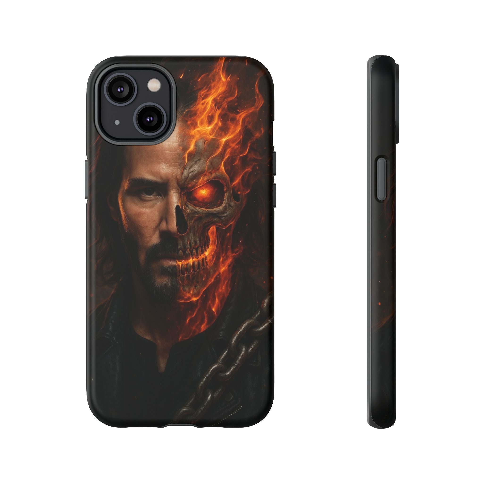 Ghost Rider Phone Case – Fiery Skull Design for iPhone, Samsung & Google Pixel | Shockproof, MagSafe & Ultra Grip Protection Printify