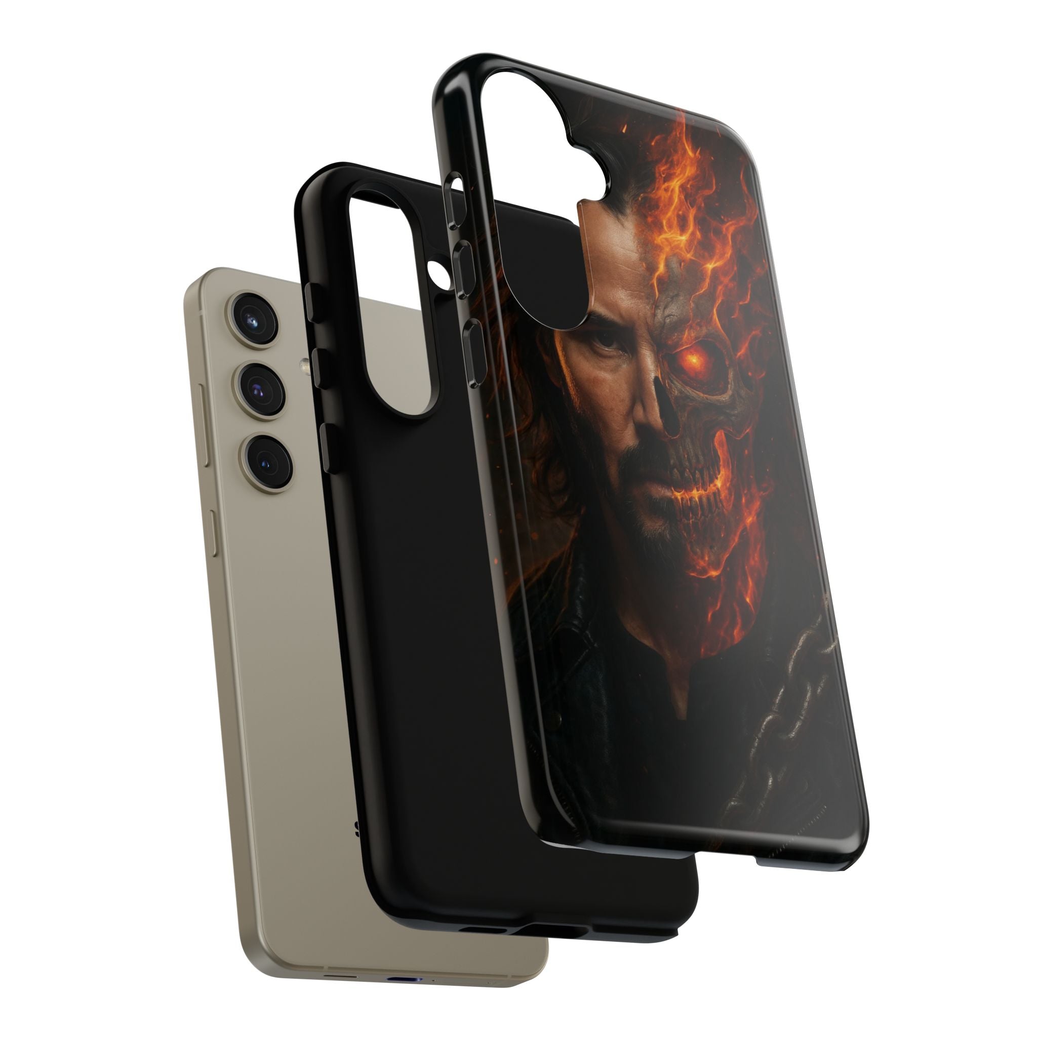 Ghost Rider Phone Case – Fiery Skull Design for iPhone, Samsung & Google Pixel | Shockproof, MagSafe & Ultra Grip Protection Printify