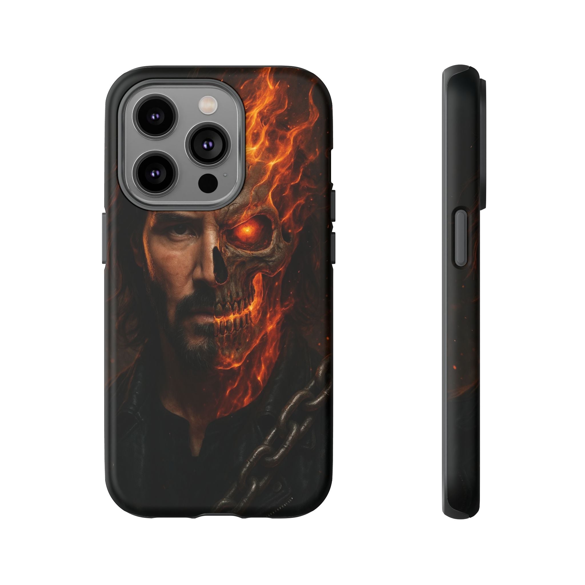 Ghost Rider Phone Case – Fiery Skull Design for iPhone, Samsung & Google Pixel | Shockproof, MagSafe & Ultra Grip Protection Printify