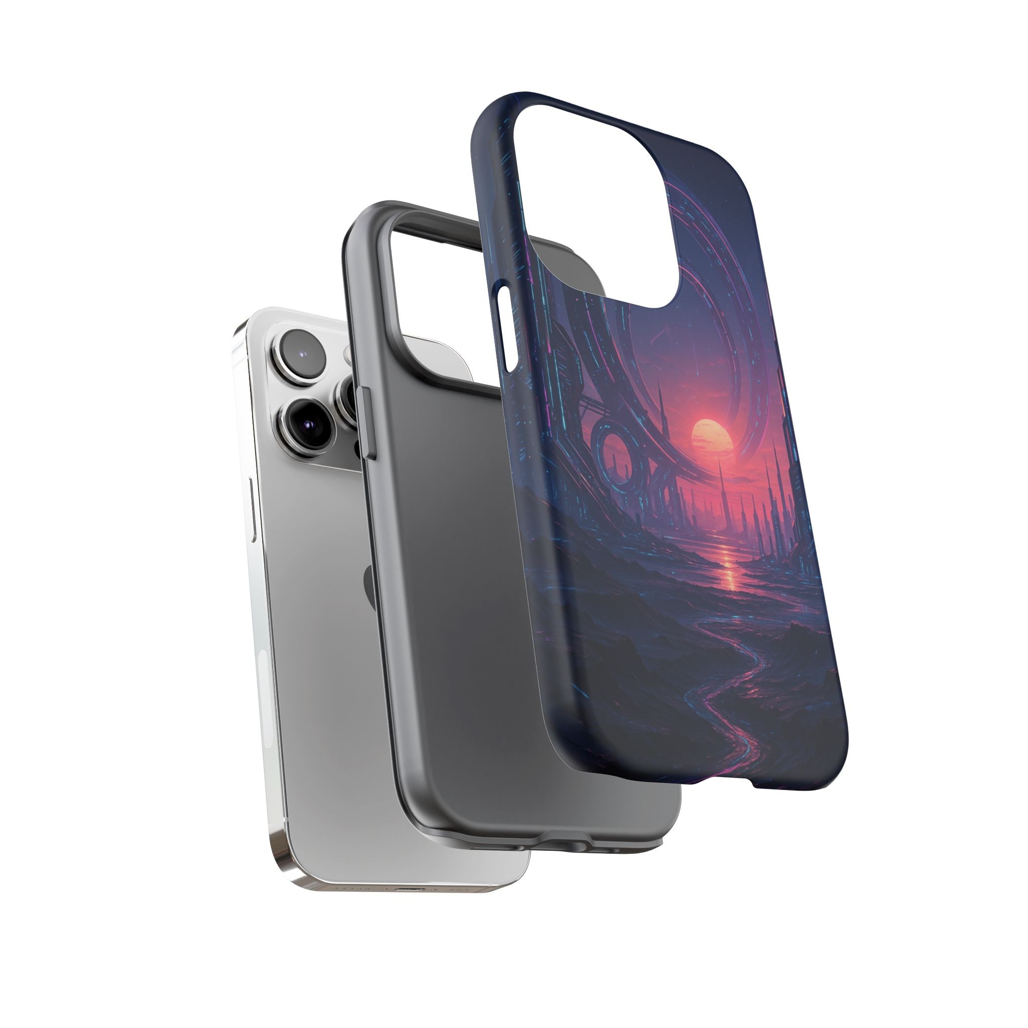 CyberEscape Phone Case – Futuristic Grid Design for iPhone, Samsung & Google Pixel | Shockproof, MagSafe & Ultra-Sleek Protection Printify