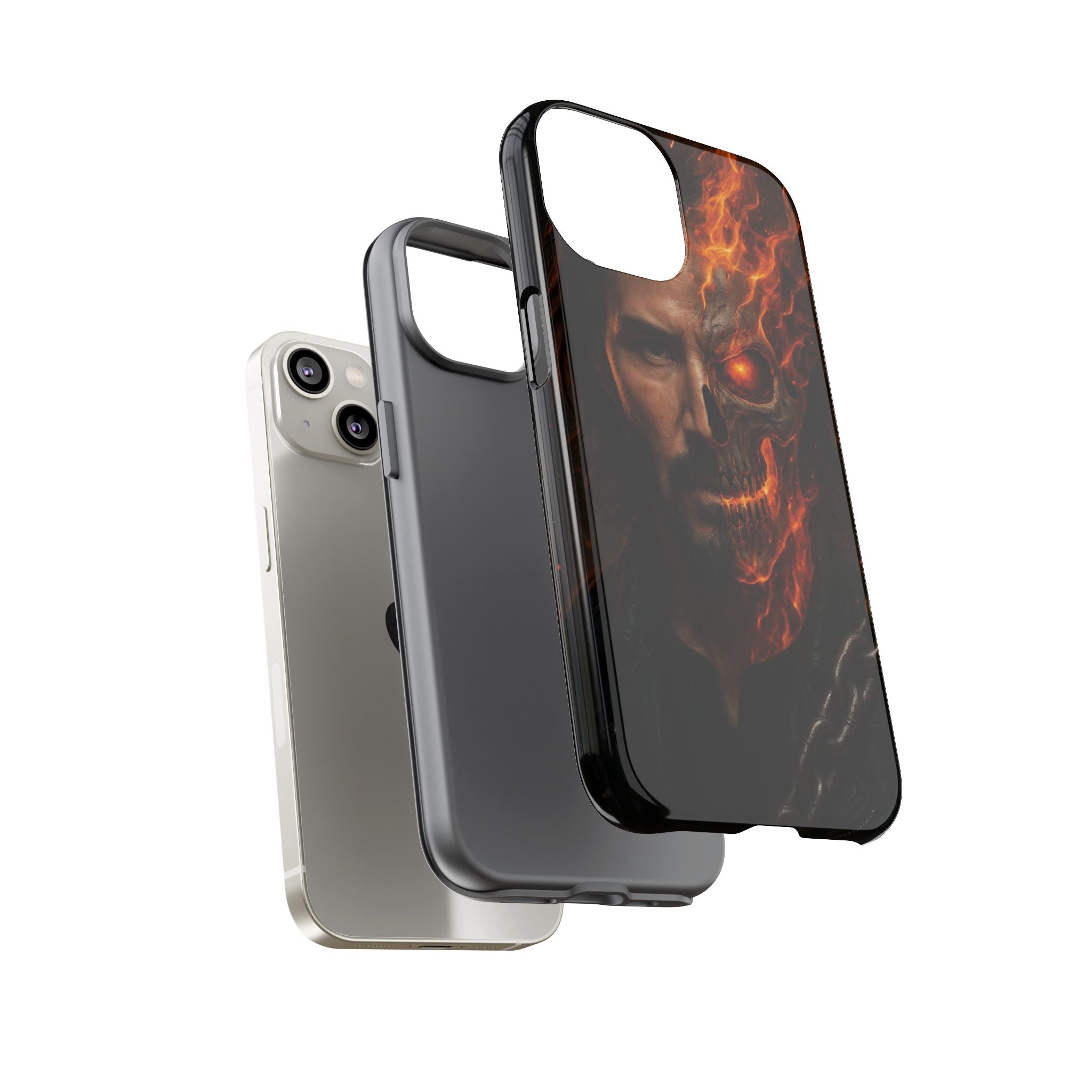 Ghost Rider Phone Case – Fiery Skull Design for iPhone, Samsung & Google Pixel | Shockproof, MagSafe & Ultra Grip Protection Printify
