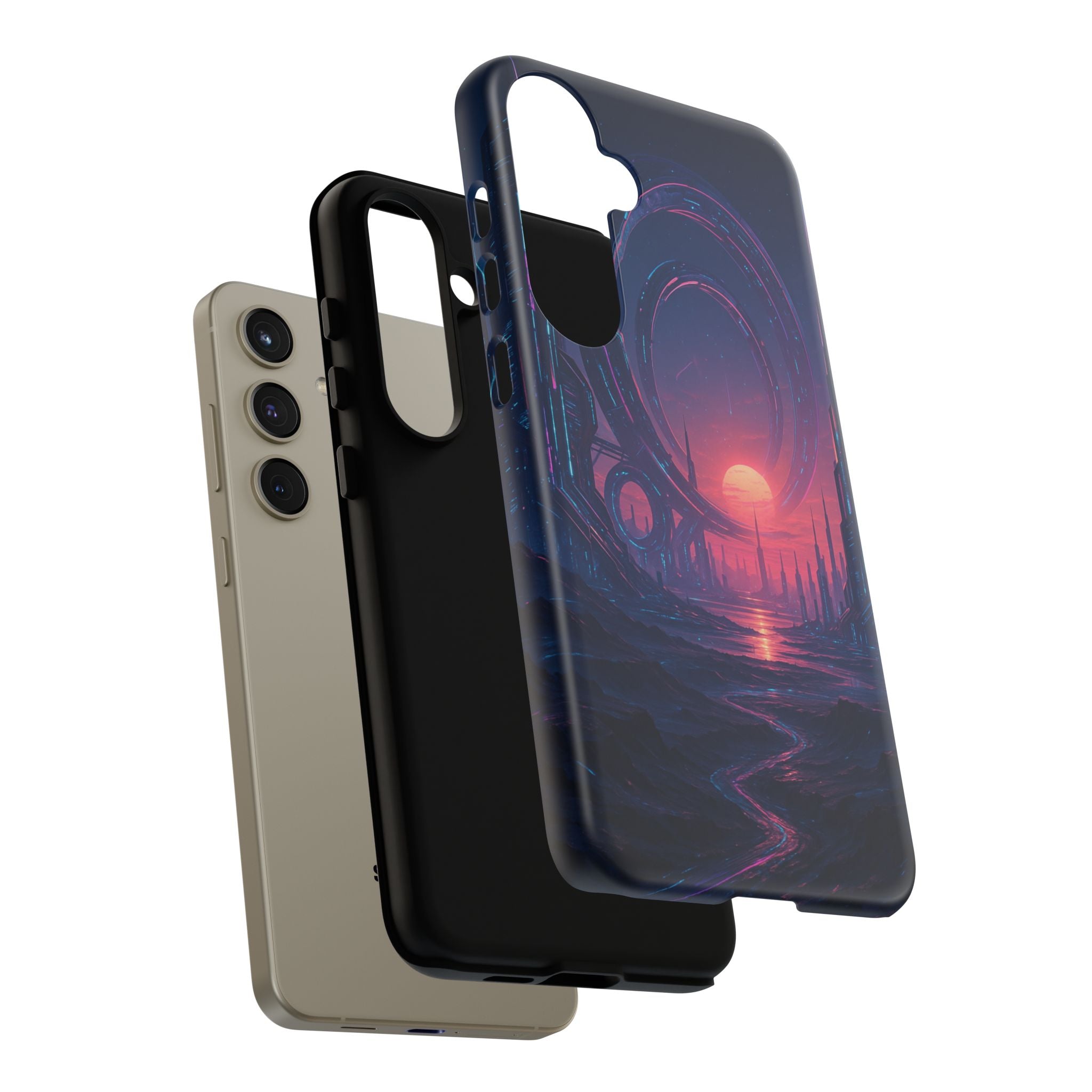 CyberEscape Phone Case – Futuristic Grid Design for iPhone, Samsung & Google Pixel | Shockproof, MagSafe & Ultra-Sleek Protection Printify