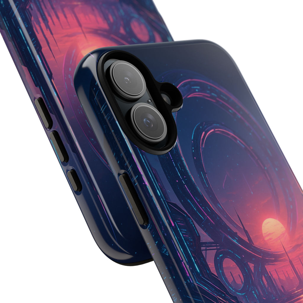 CyberEscape Phone Case – Futuristic Grid Design for iPhone, Samsung & Google Pixel | Shockproof, MagSafe & Ultra-Sleek Protection Printify