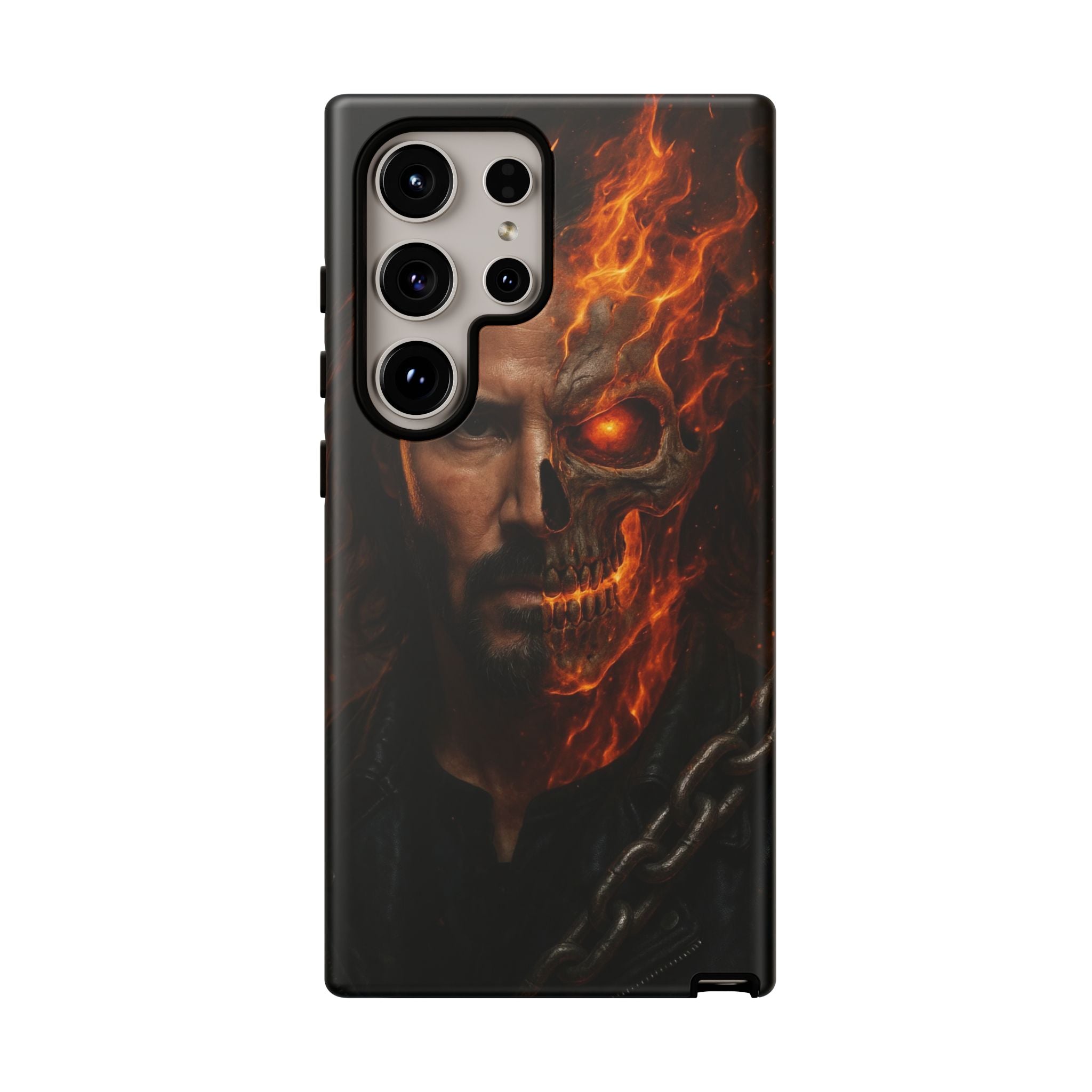 Ghost Rider Phone Case – Fiery Skull Design for iPhone, Samsung & Google Pixel | Shockproof, MagSafe & Ultra Grip Protection Printify