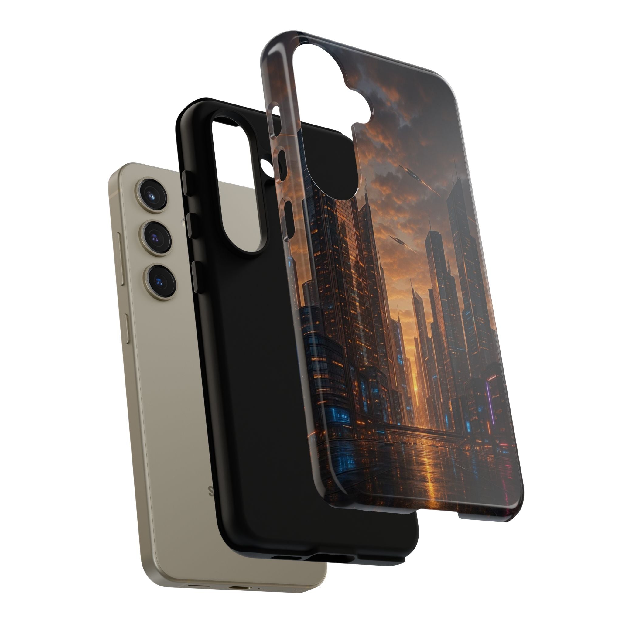 Cybercity Phone Case – Futuristic Neon Design for iPhone, Samsung & Google Pixel | Shockproof, MagSafe & Sleek Matte Finish Printify