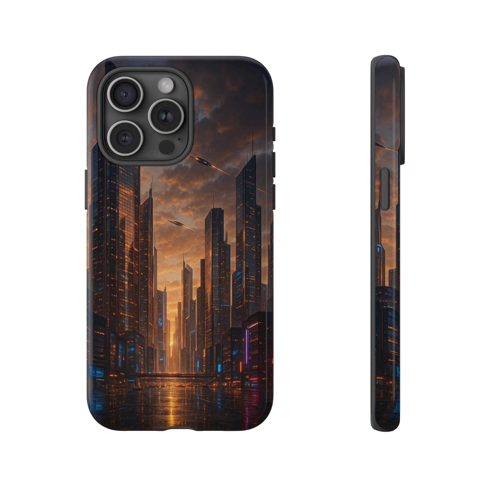 Cybercity Phone Case – Futuristic Neon Design for iPhone, Samsung & Google Pixel | Shockproof, MagSafe & Sleek Matte Finish Printify