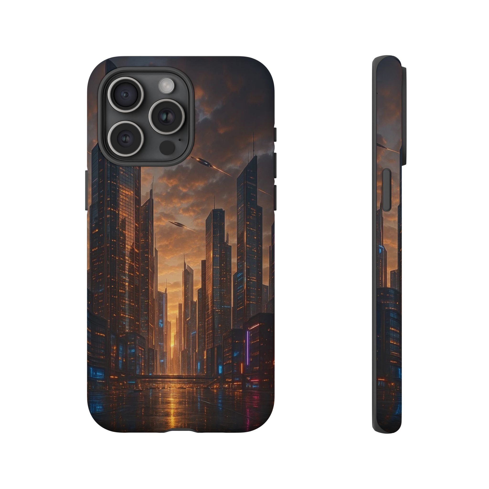 Cybercity Phone Case – Futuristic Neon Design for iPhone, Samsung & Google Pixel | Shockproof, MagSafe & Sleek Matte Finish Printify