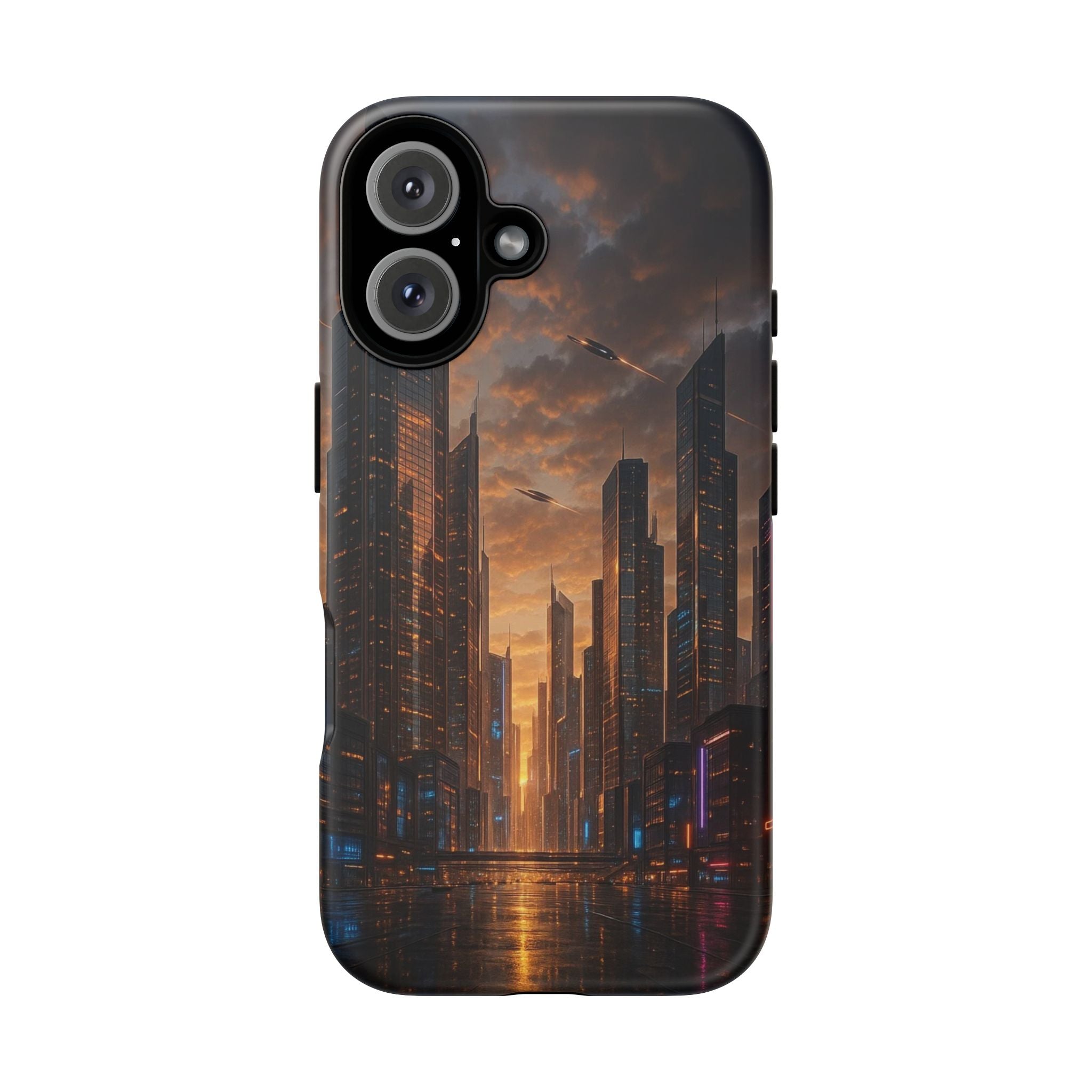 Cybercity Phone Case – Futuristic Neon Design for iPhone, Samsung & Google Pixel | Shockproof, MagSafe & Sleek Matte Finish Printify