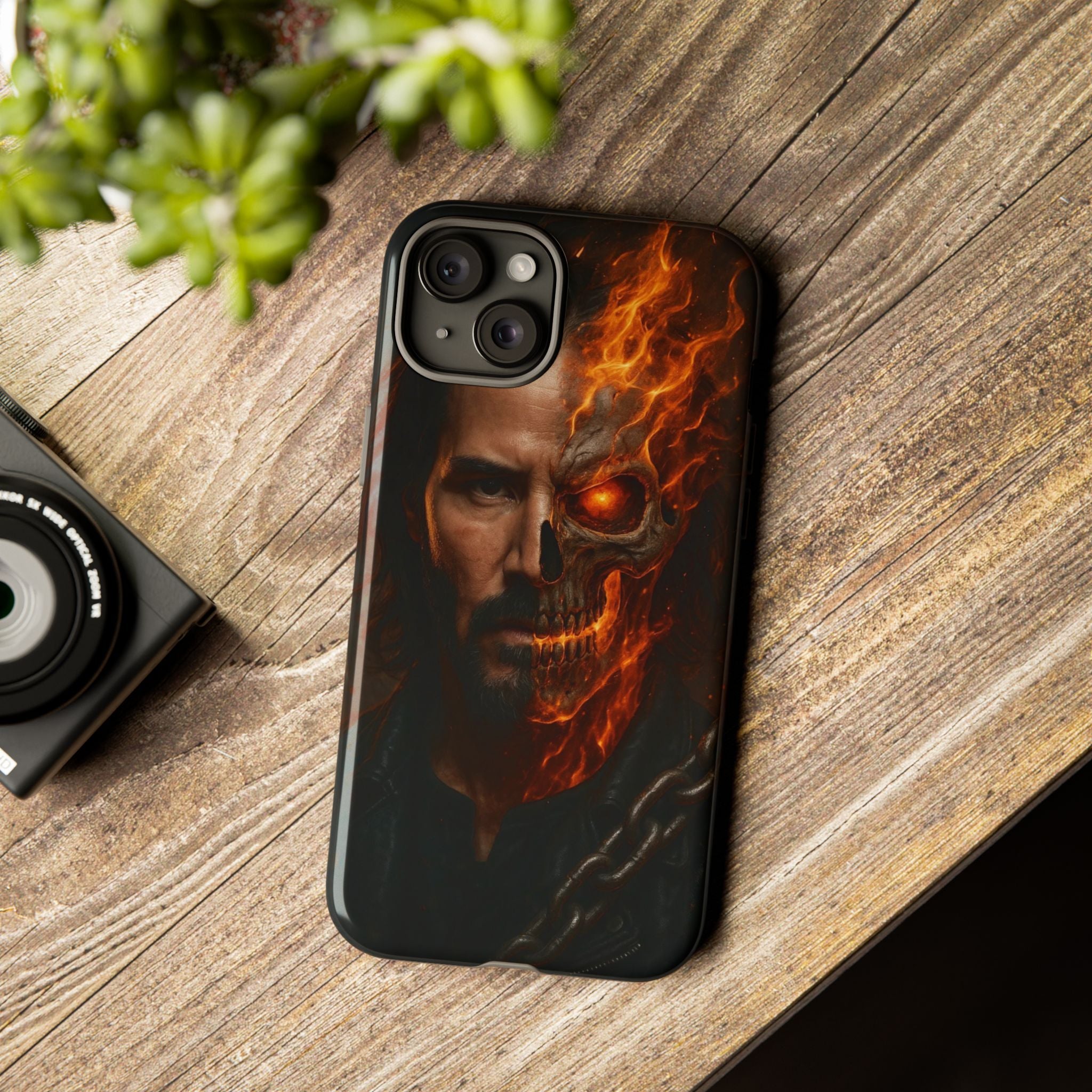 Ghost Rider Phone Case – Fiery Skull Design for iPhone, Samsung & Google Pixel | Shockproof, MagSafe & Ultra Grip Protection Printify