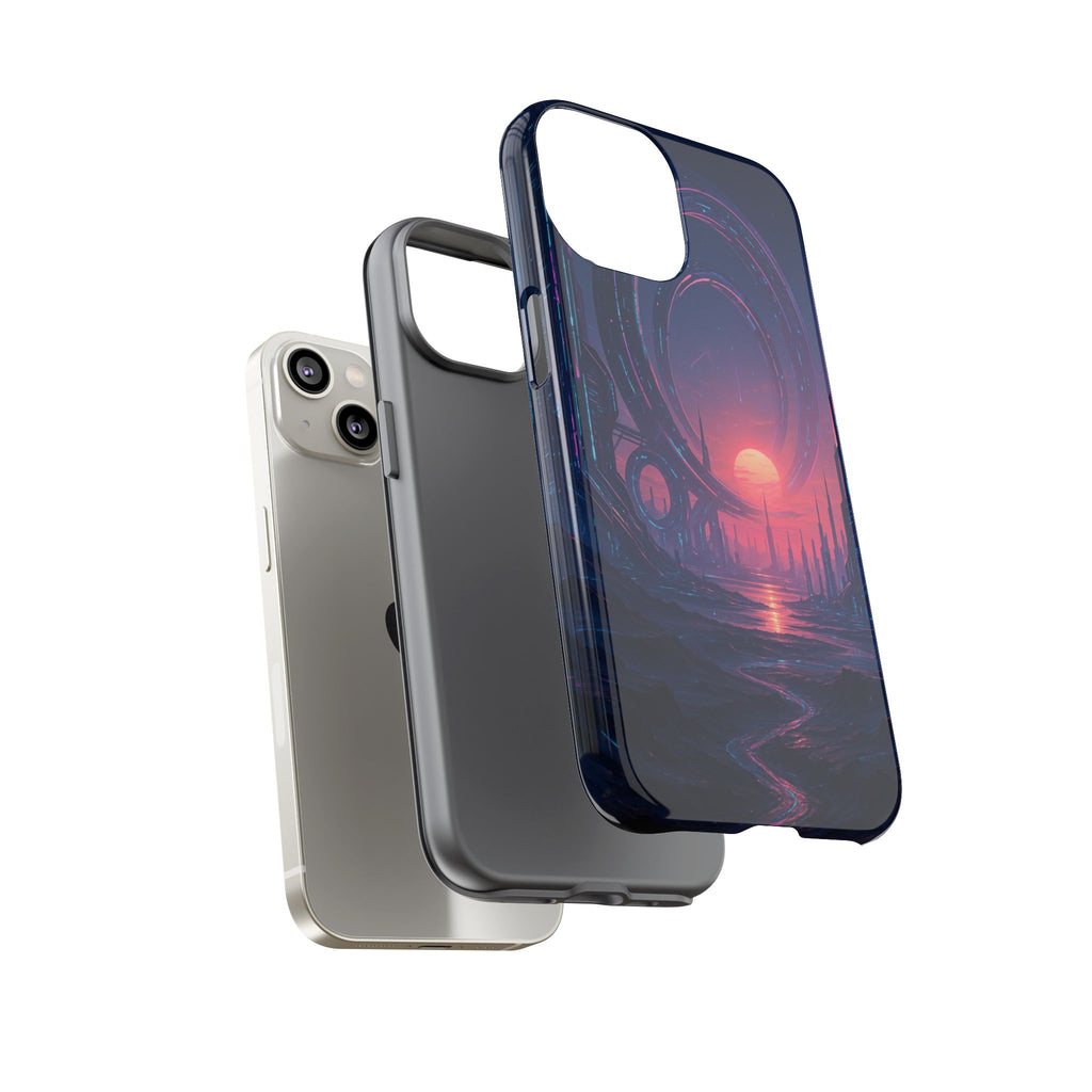 CyberEscape Phone Case – Futuristic Grid Design for iPhone, Samsung & Google Pixel | Shockproof, MagSafe & Ultra-Sleek Protection Printify