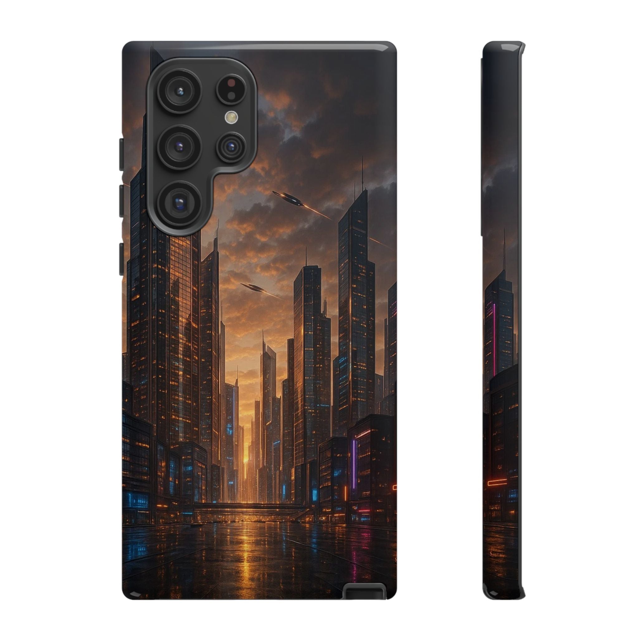 Cybercity Phone Case – Futuristic Neon Design for iPhone, Samsung & Google Pixel | Shockproof, MagSafe & Sleek Matte Finish Printify