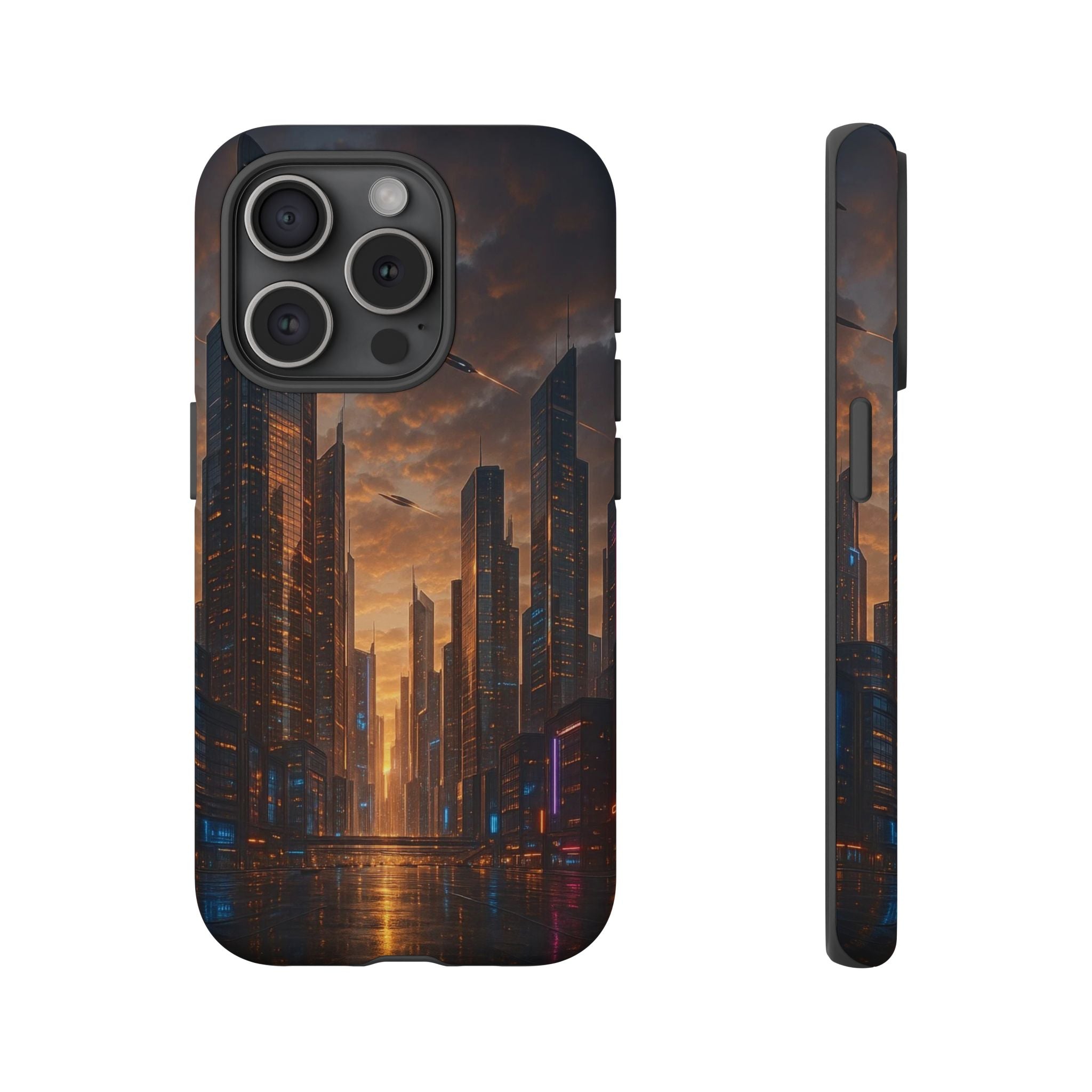 Cybercity Phone Case – Futuristic Neon Design for iPhone, Samsung & Google Pixel | Shockproof, MagSafe & Sleek Matte Finish Printify