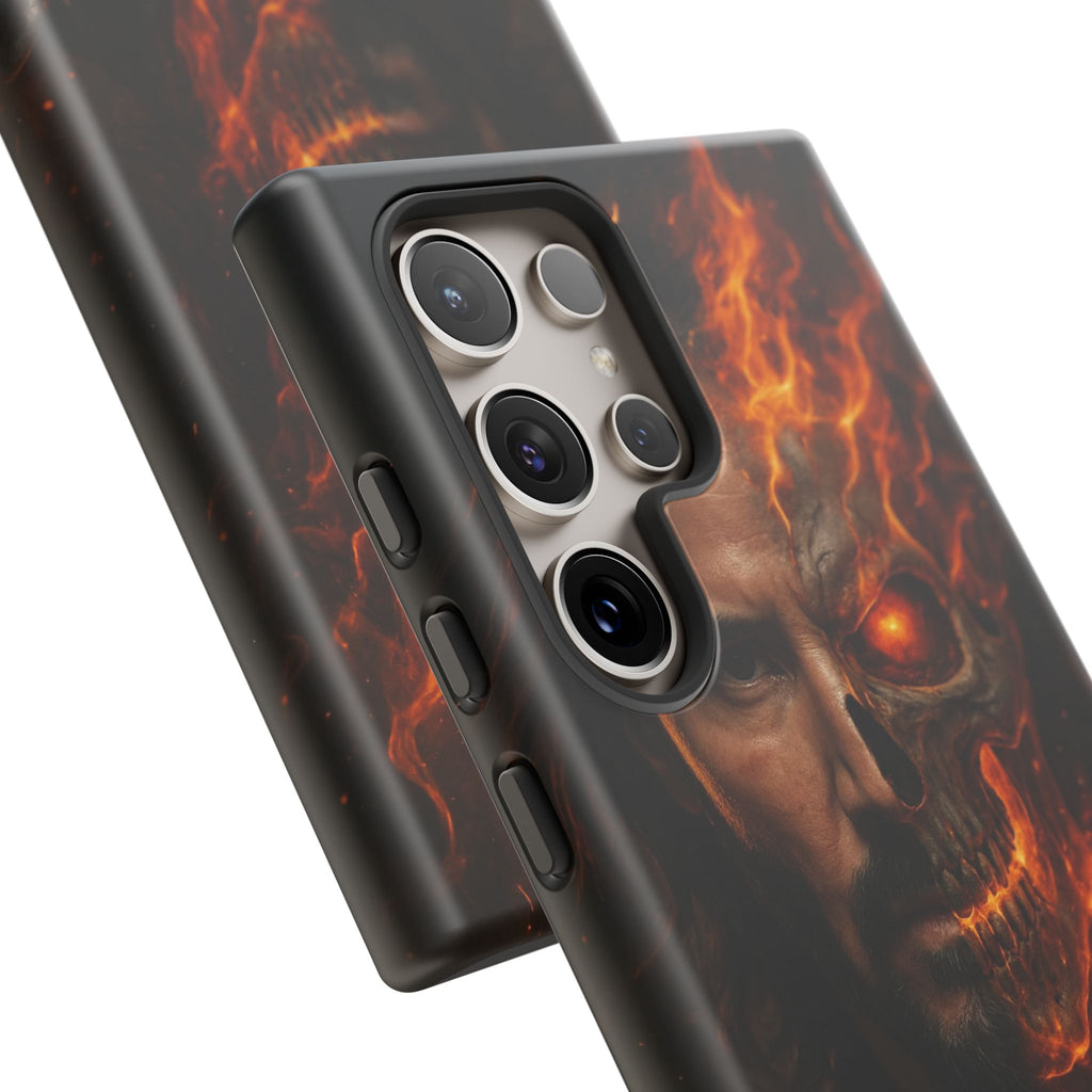 Ghost Rider Phone Case – Fiery Skull Design for iPhone, Samsung & Google Pixel | Shockproof, MagSafe & Ultra Grip Protection Printify