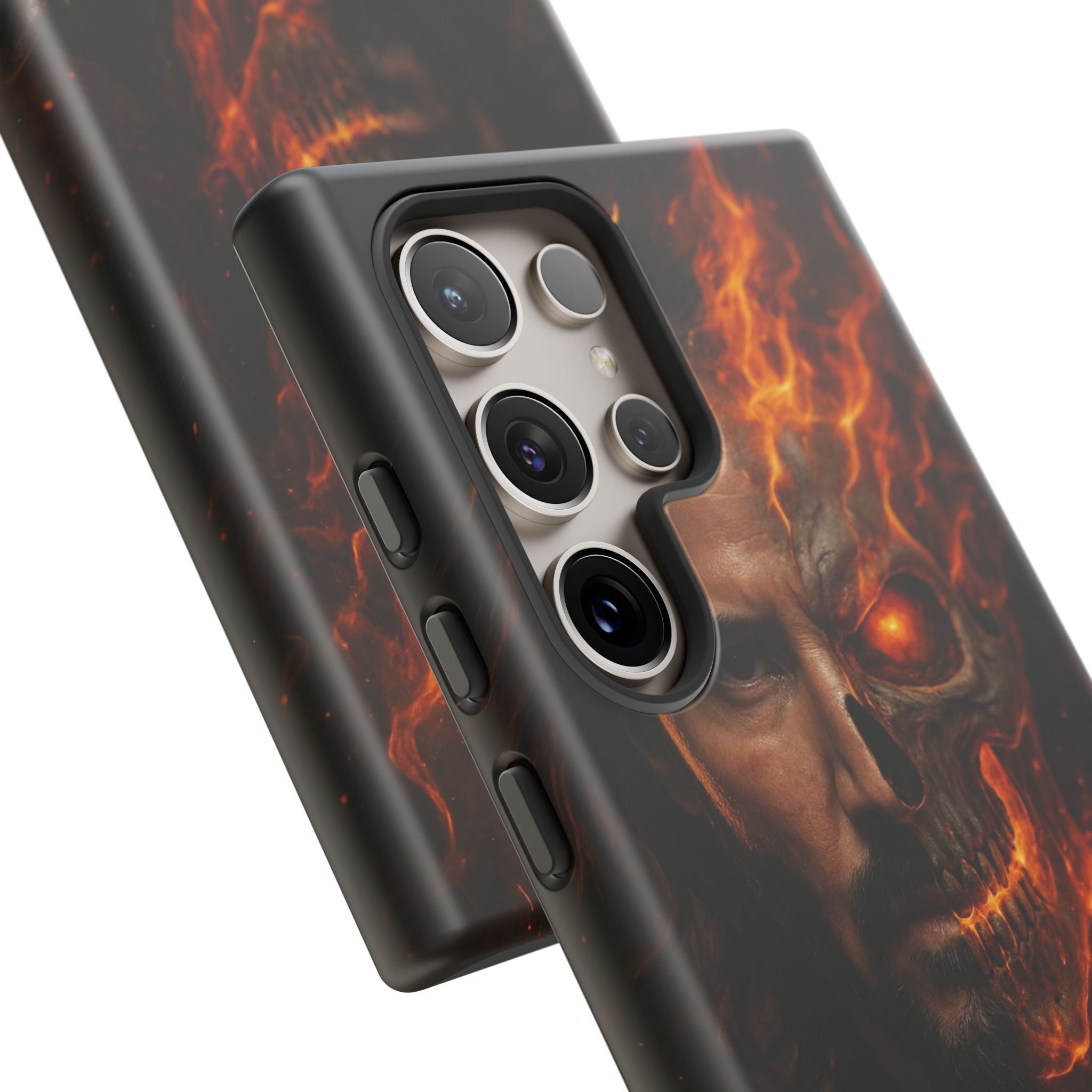Ghost Rider Phone Case – Fiery Skull Design for iPhone, Samsung & Google Pixel | Shockproof, MagSafe & Ultra Grip Protection Printify