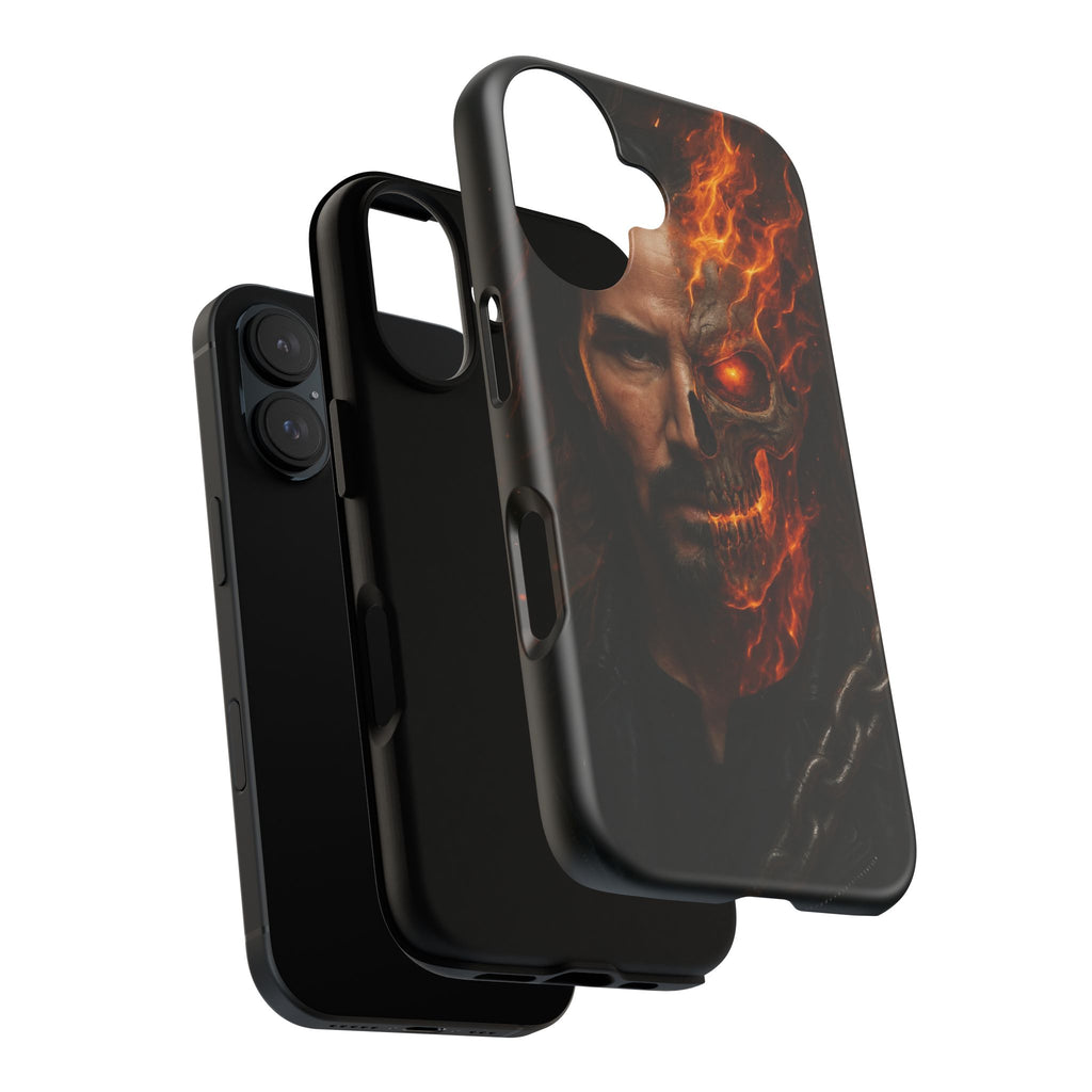 Ghost Rider Phone Case – Fiery Skull Design for iPhone, Samsung & Google Pixel | Shockproof, MagSafe & Ultra Grip Protection Printify