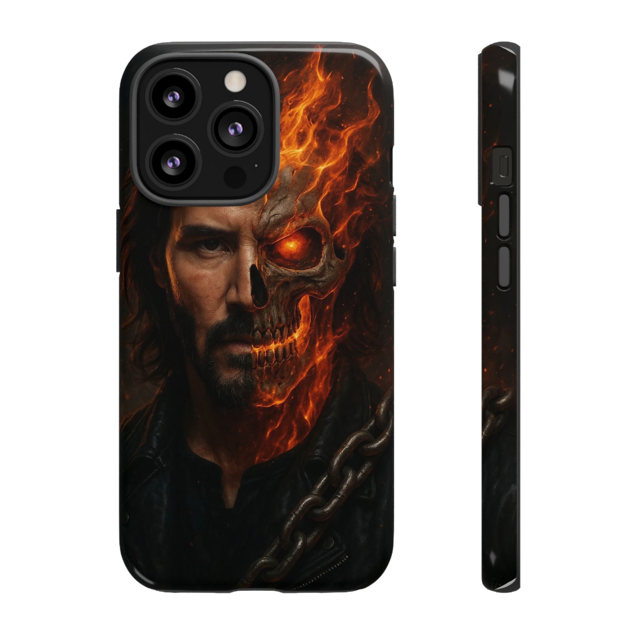 Ghost Rider Phone Case – Fiery Skull Design for iPhone, Samsung & Google Pixel | Shockproof, MagSafe & Ultra Grip Protection Printify
