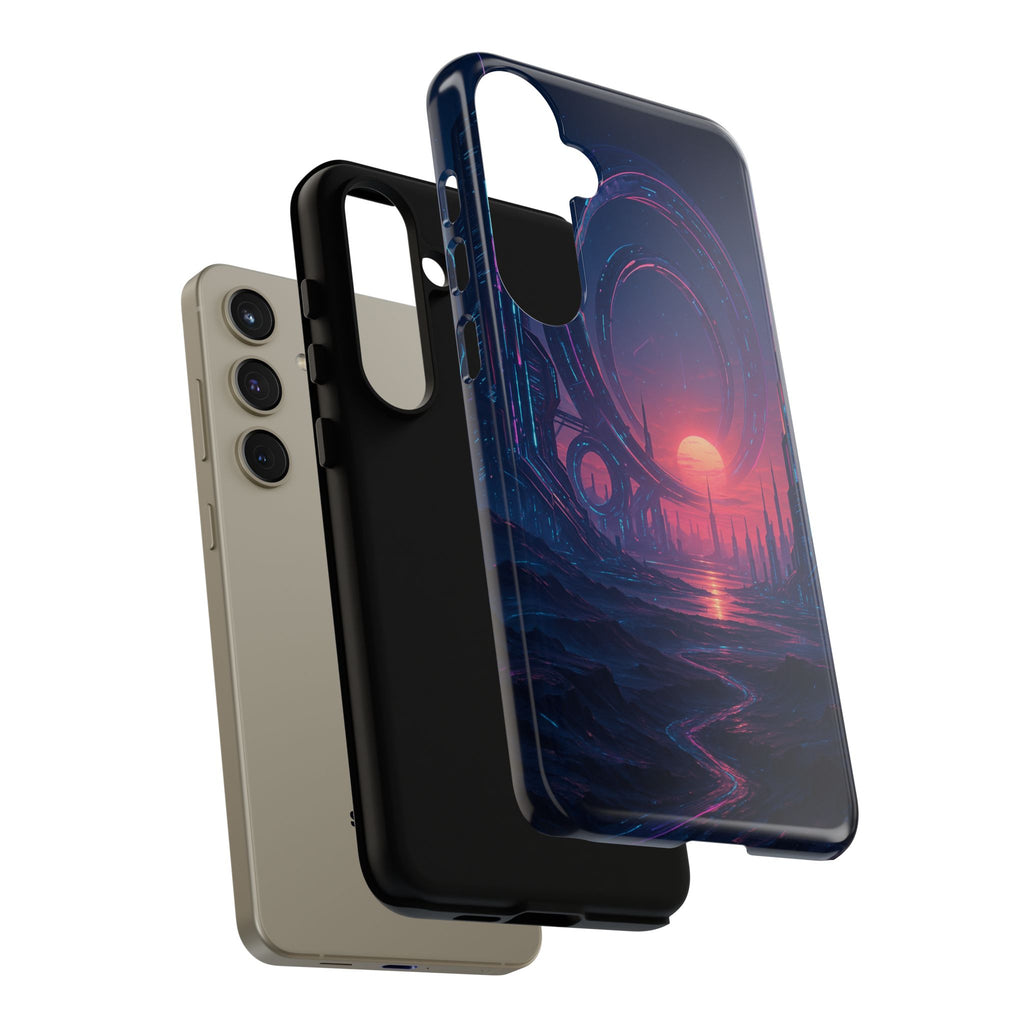 CyberEscape Phone Case – Futuristic Grid Design for iPhone, Samsung & Google Pixel | Shockproof, MagSafe & Ultra-Sleek Protection Printify