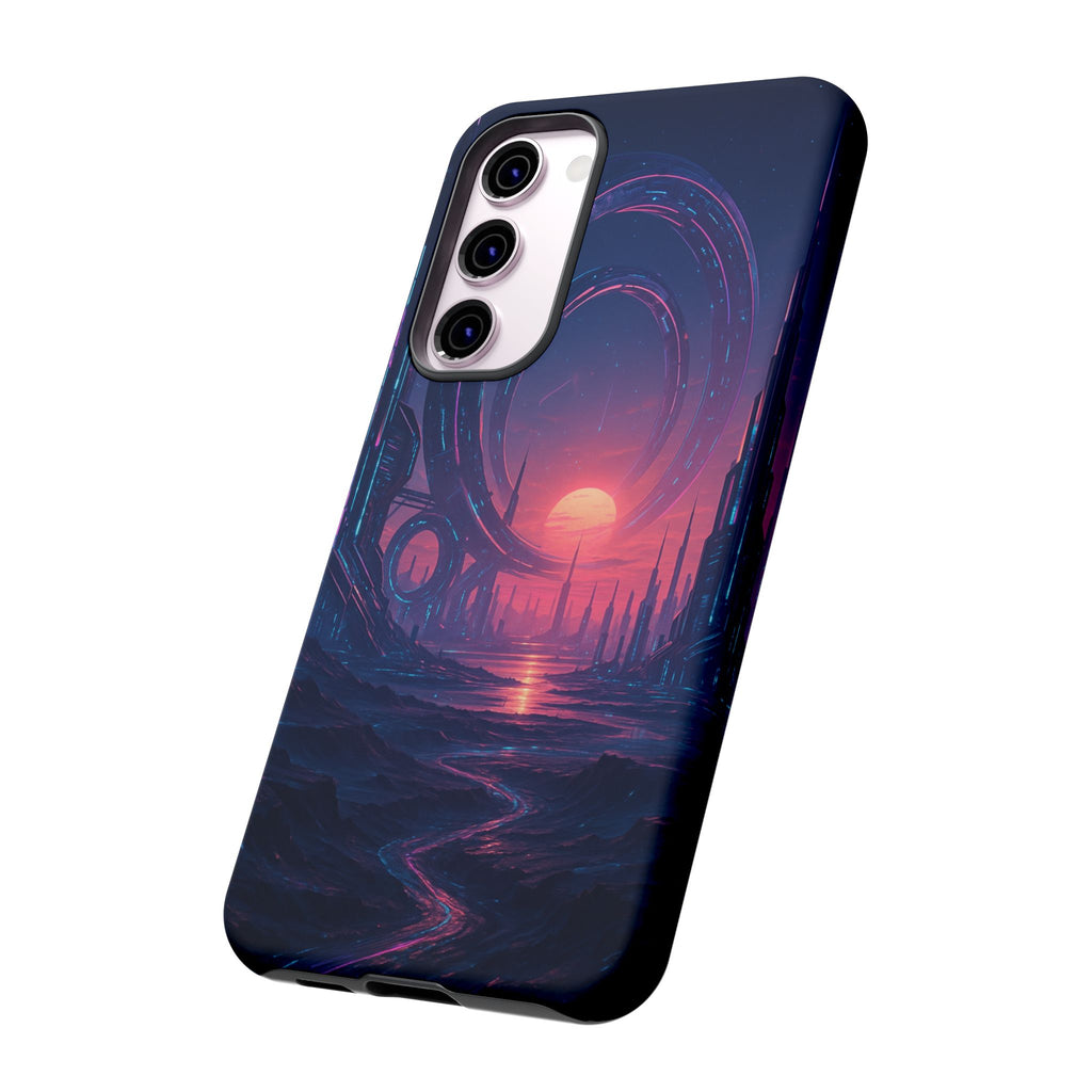 CyberEscape Phone Case – Futuristic Grid Design for iPhone, Samsung & Google Pixel | Shockproof, MagSafe & Ultra-Sleek Protection Printify