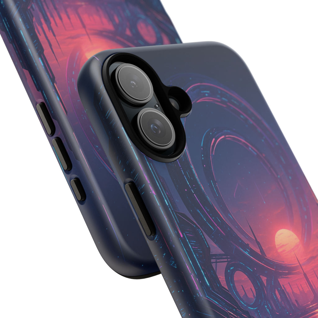 CyberEscape Phone Case – Futuristic Grid Design for iPhone, Samsung & Google Pixel | Shockproof, MagSafe & Ultra-Sleek Protection Printify