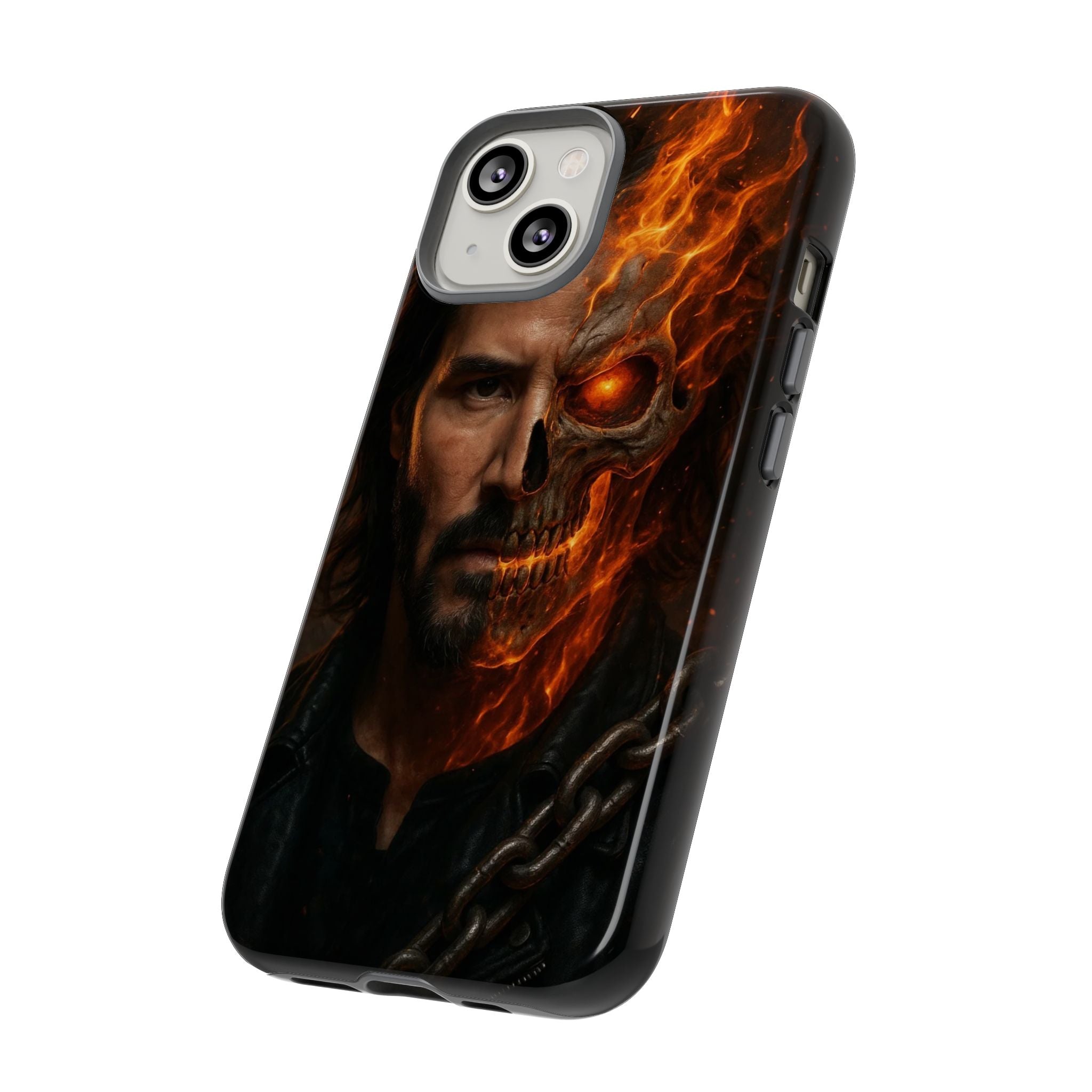 Ghost Rider Phone Case – Fiery Skull Design for iPhone, Samsung & Google Pixel | Shockproof, MagSafe & Ultra Grip Protection Printify