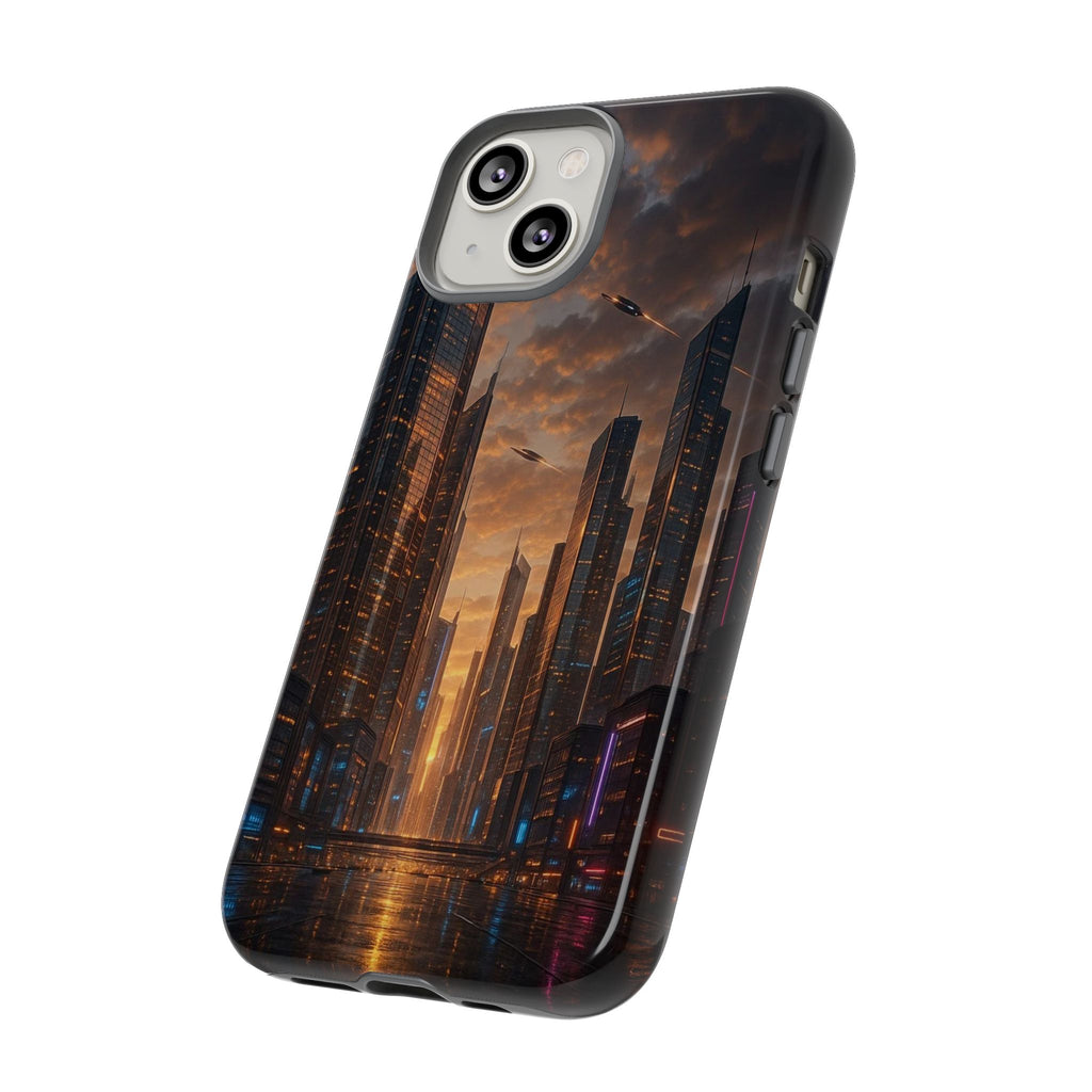Cybercity Phone Case – Futuristic Neon Design for iPhone, Samsung & Google Pixel | Shockproof, MagSafe & Sleek Matte Finish Printify