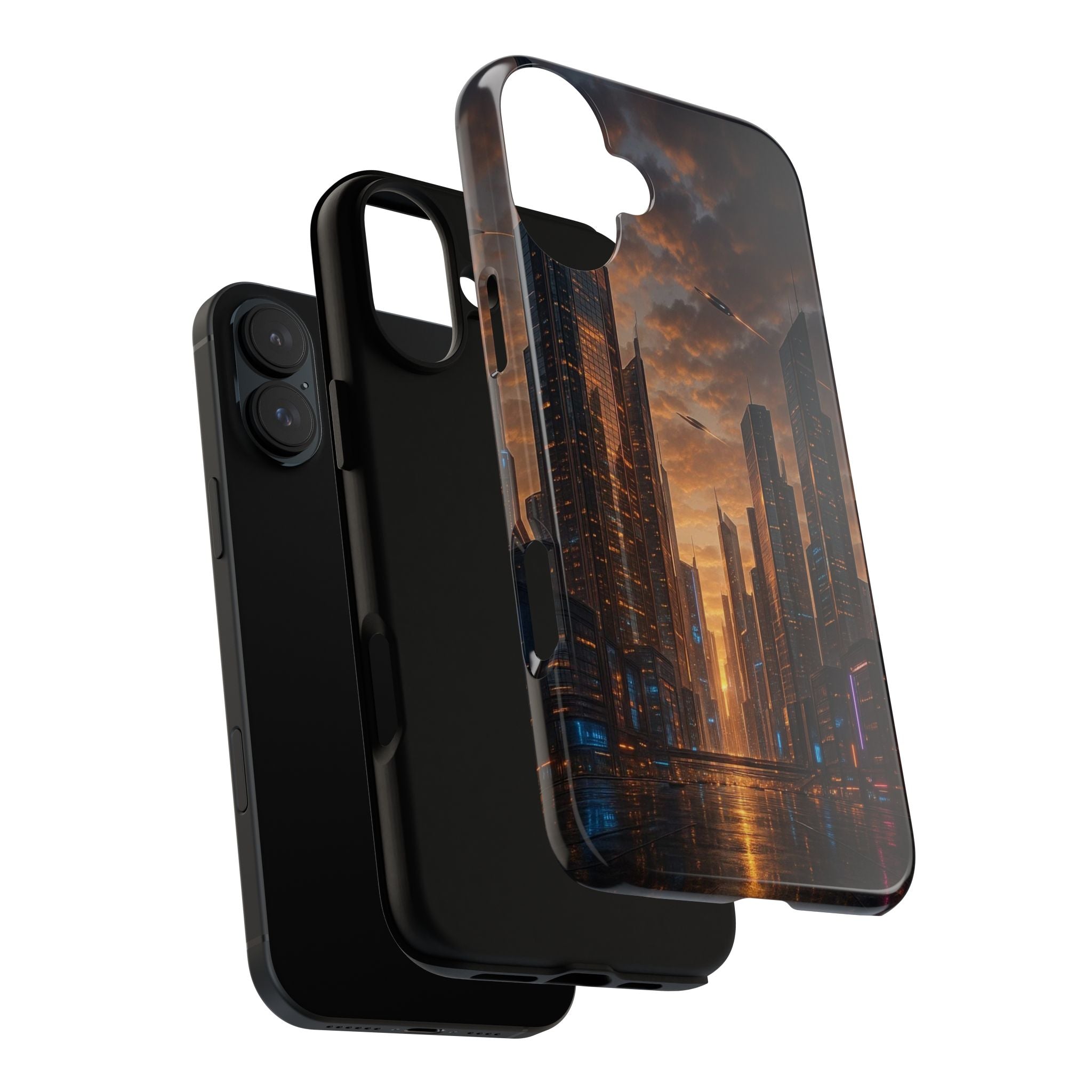 Cybercity Phone Case – Futuristic Neon Design for iPhone, Samsung & Google Pixel | Shockproof, MagSafe & Sleek Matte Finish Printify