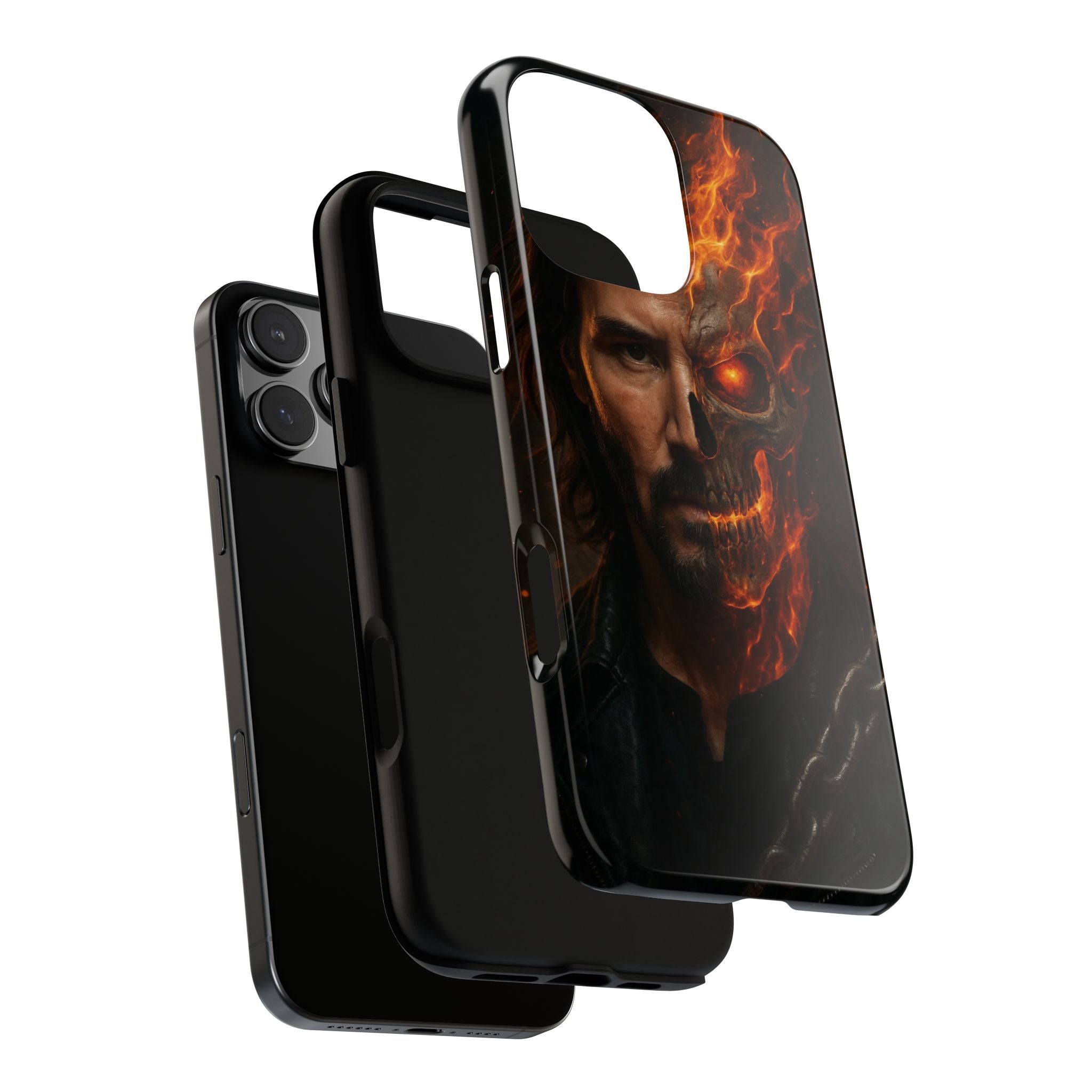 Ghost Rider Phone Case – Fiery Skull Design for iPhone, Samsung & Google Pixel | Shockproof, MagSafe & Ultra Grip Protection Printify