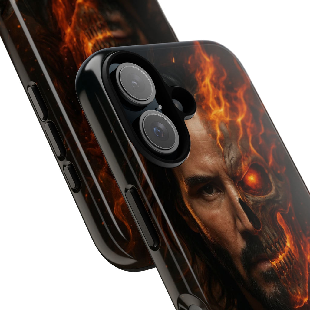 Ghost Rider Phone Case – Fiery Skull Design for iPhone, Samsung & Google Pixel | Shockproof, MagSafe & Ultra Grip Protection Printify