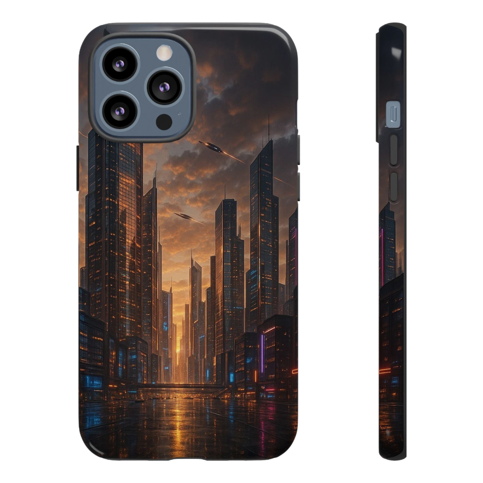 Cybercity Phone Case – Futuristic Neon Design for iPhone, Samsung & Google Pixel | Shockproof, MagSafe & Sleek Matte Finish Printify