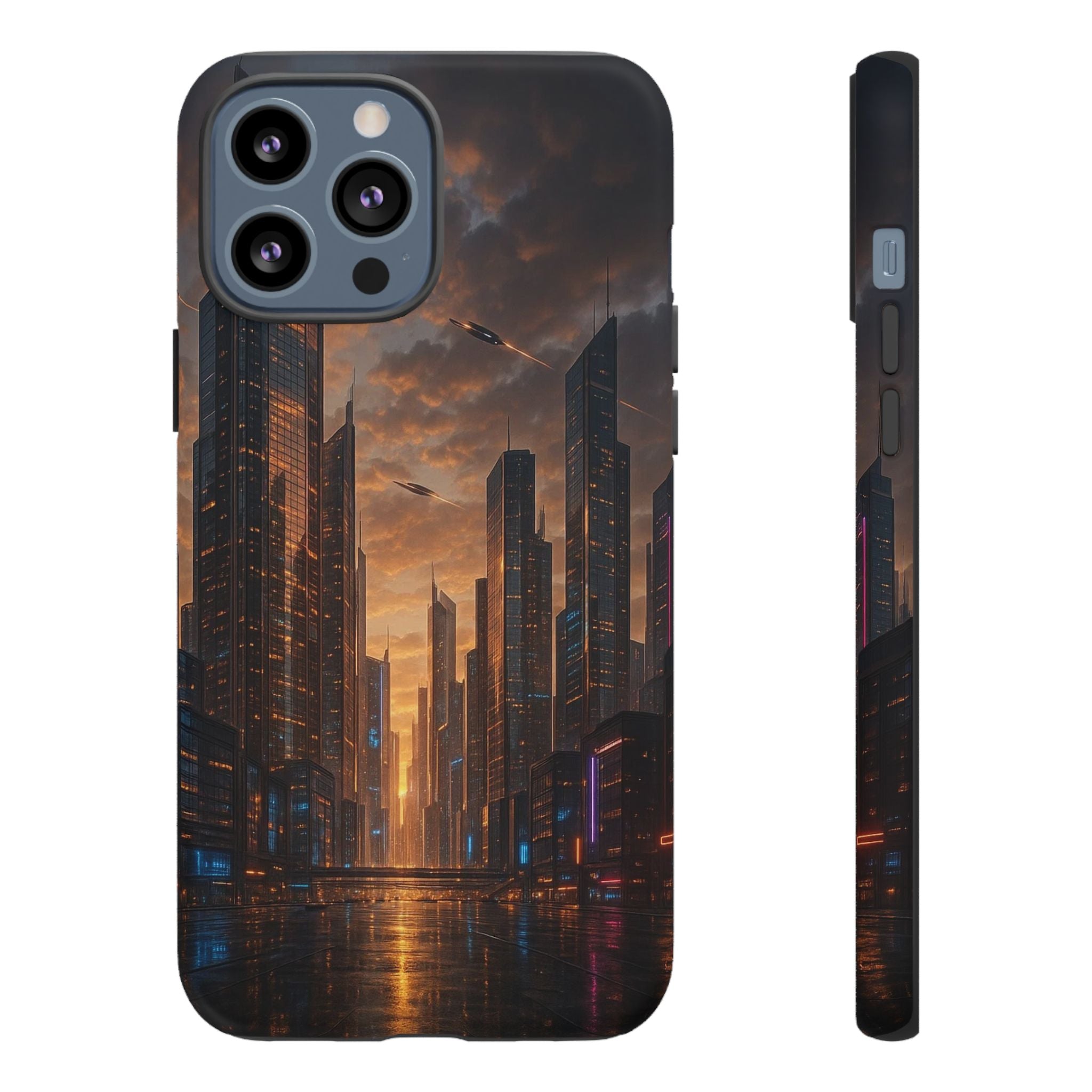 Cybercity Phone Case – Futuristic Neon Design for iPhone, Samsung & Google Pixel | Shockproof, MagSafe & Sleek Matte Finish Printify