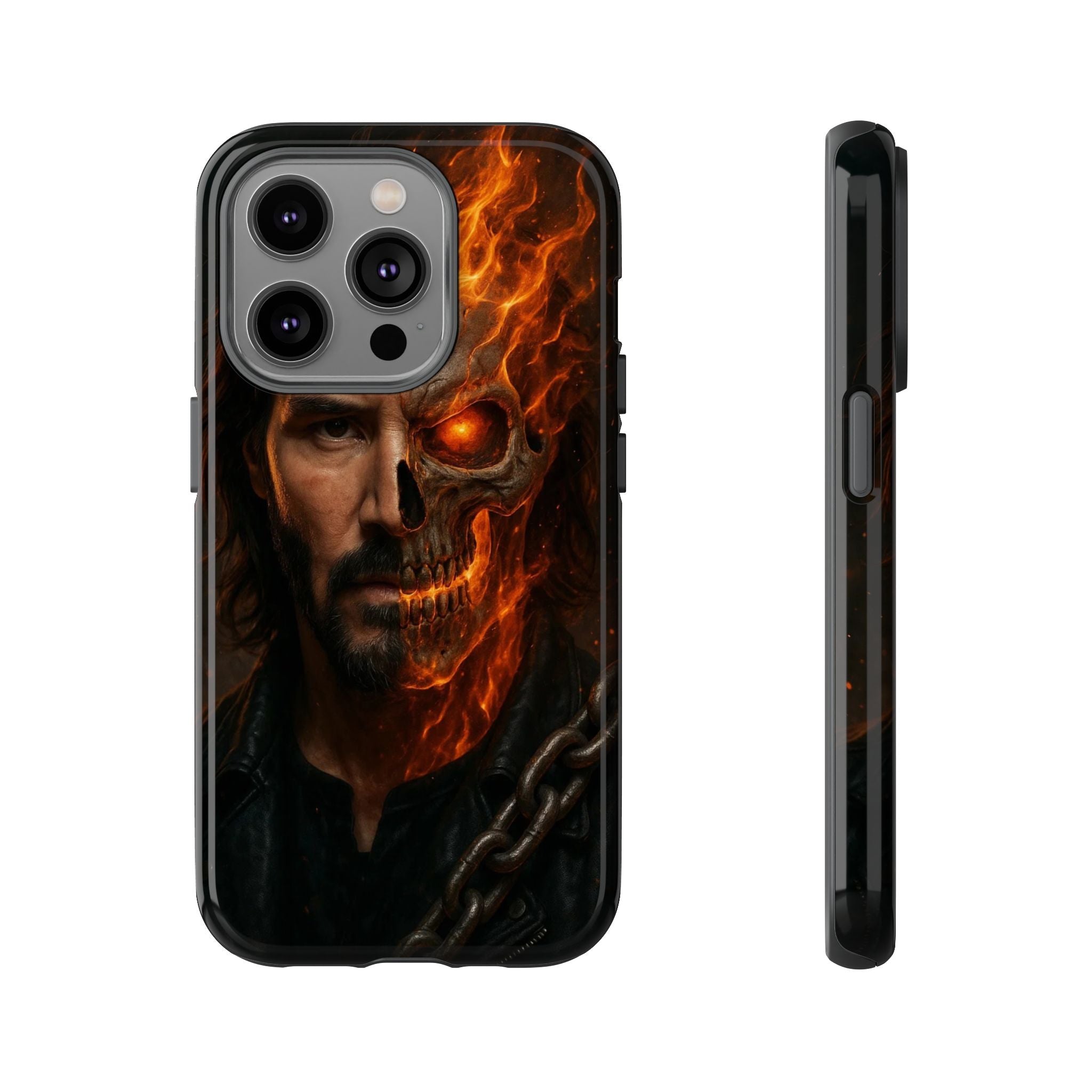 Ghost Rider Phone Case – Fiery Skull Design for iPhone, Samsung & Google Pixel | Shockproof, MagSafe & Ultra Grip Protection Printify