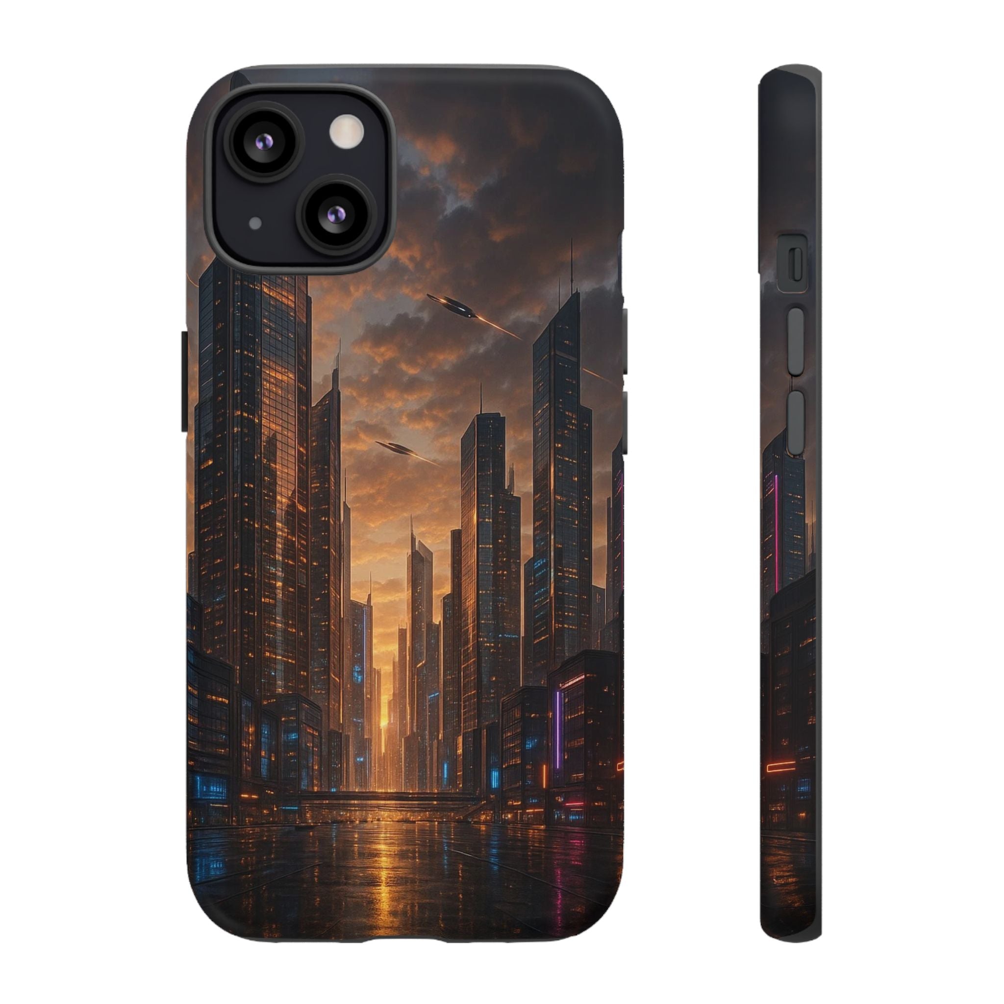 Cybercity Phone Case – Futuristic Neon Design for iPhone, Samsung & Google Pixel | Shockproof, MagSafe & Sleek Matte Finish Printify
