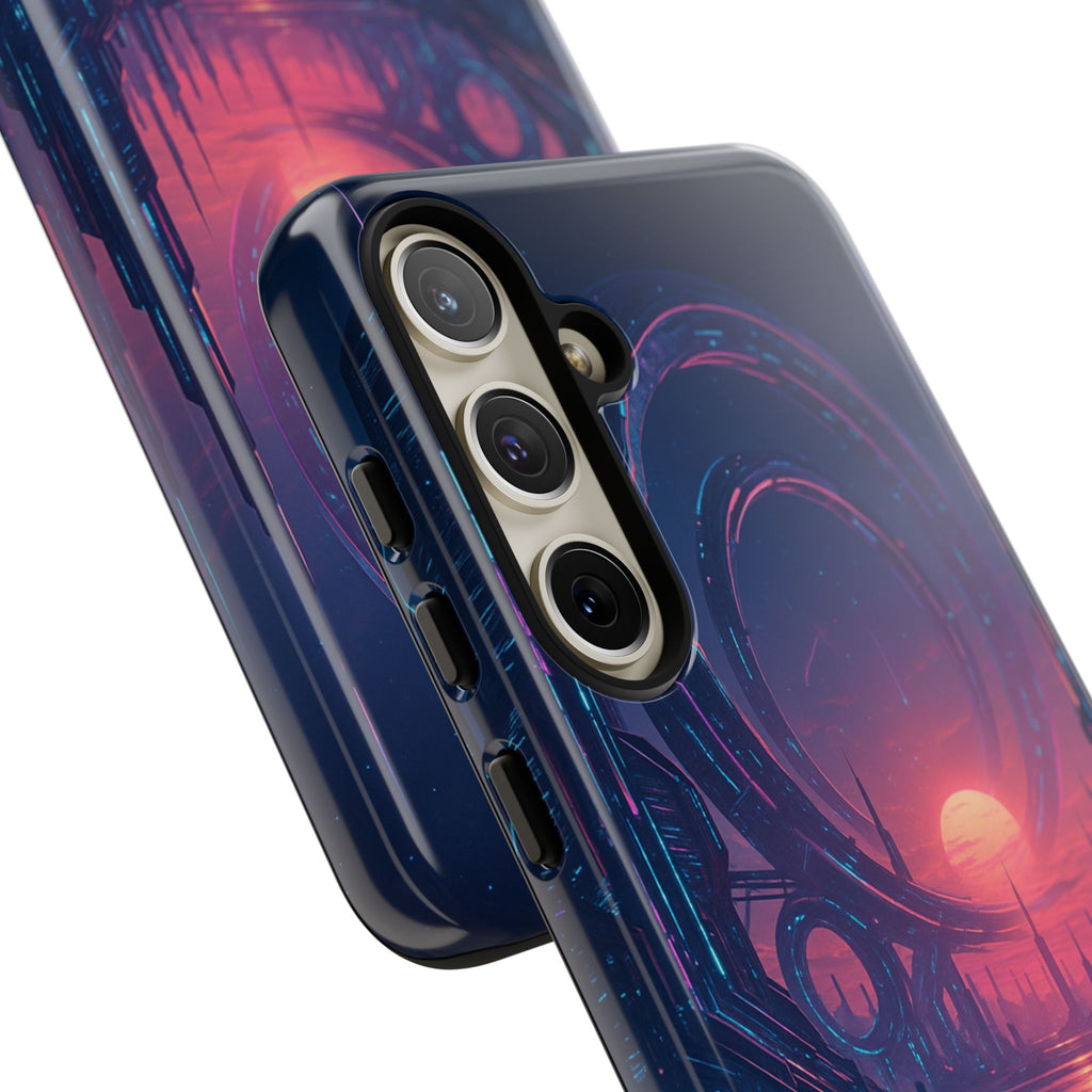 CyberEscape Phone Case – Futuristic Grid Design for iPhone, Samsung & Google Pixel | Shockproof, MagSafe & Ultra-Sleek Protection Printify