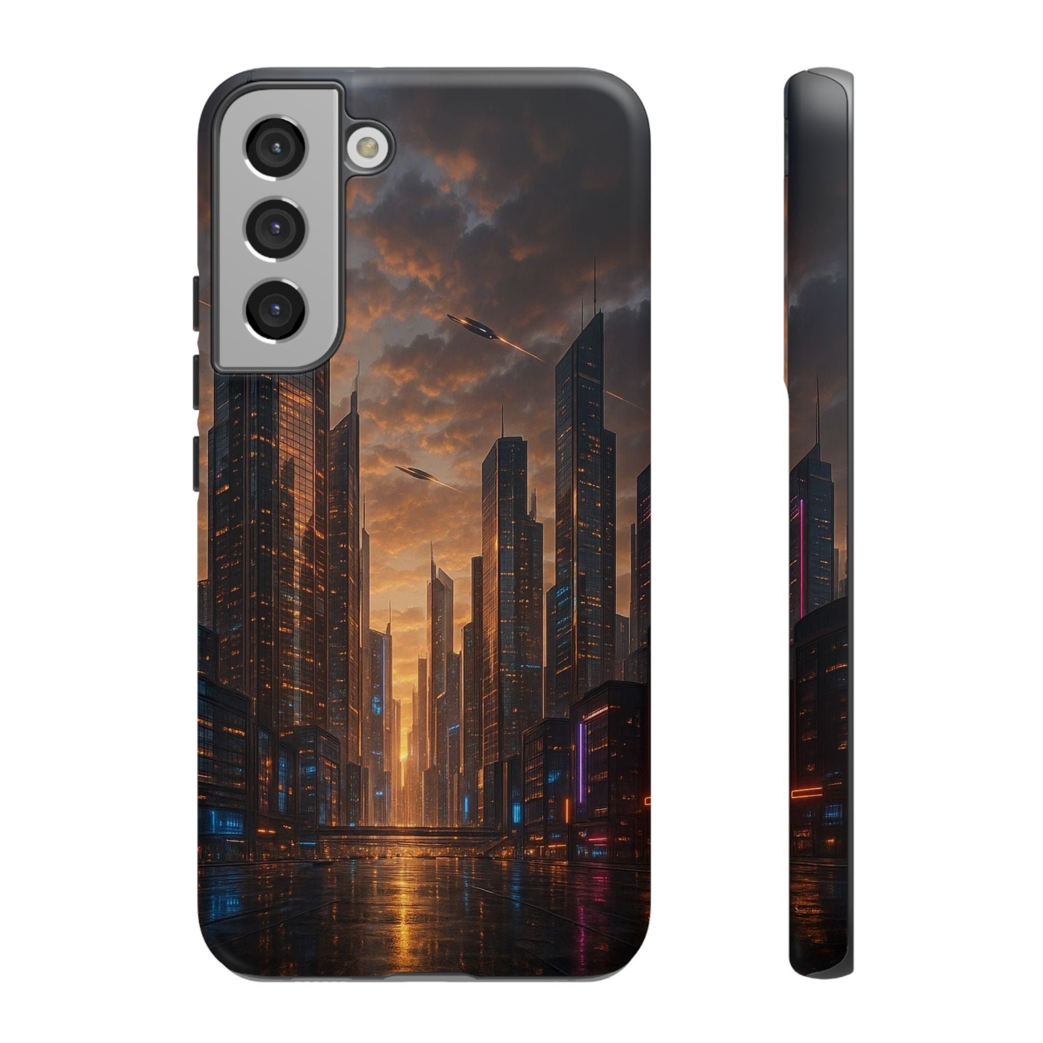 Cybercity Phone Case – Futuristic Neon Design for iPhone, Samsung & Google Pixel | Shockproof, MagSafe & Sleek Matte Finish Printify