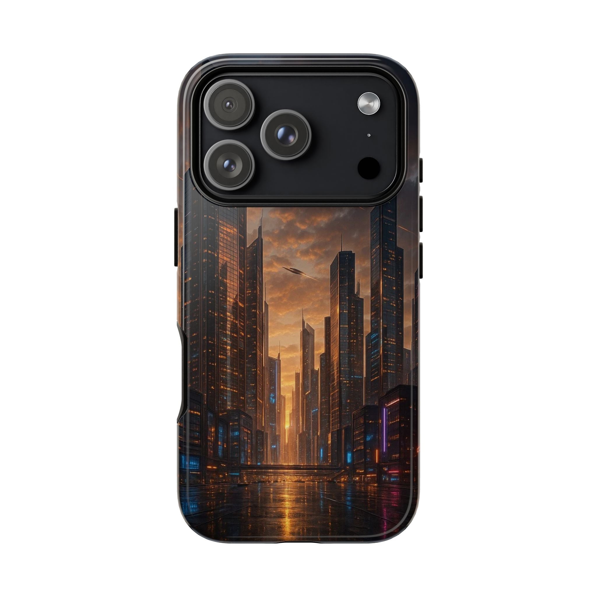 Cybercity Phone Case – Futuristic Neon Design for iPhone, Samsung & Google Pixel | Shockproof, MagSafe & Sleek Matte Finish Printify