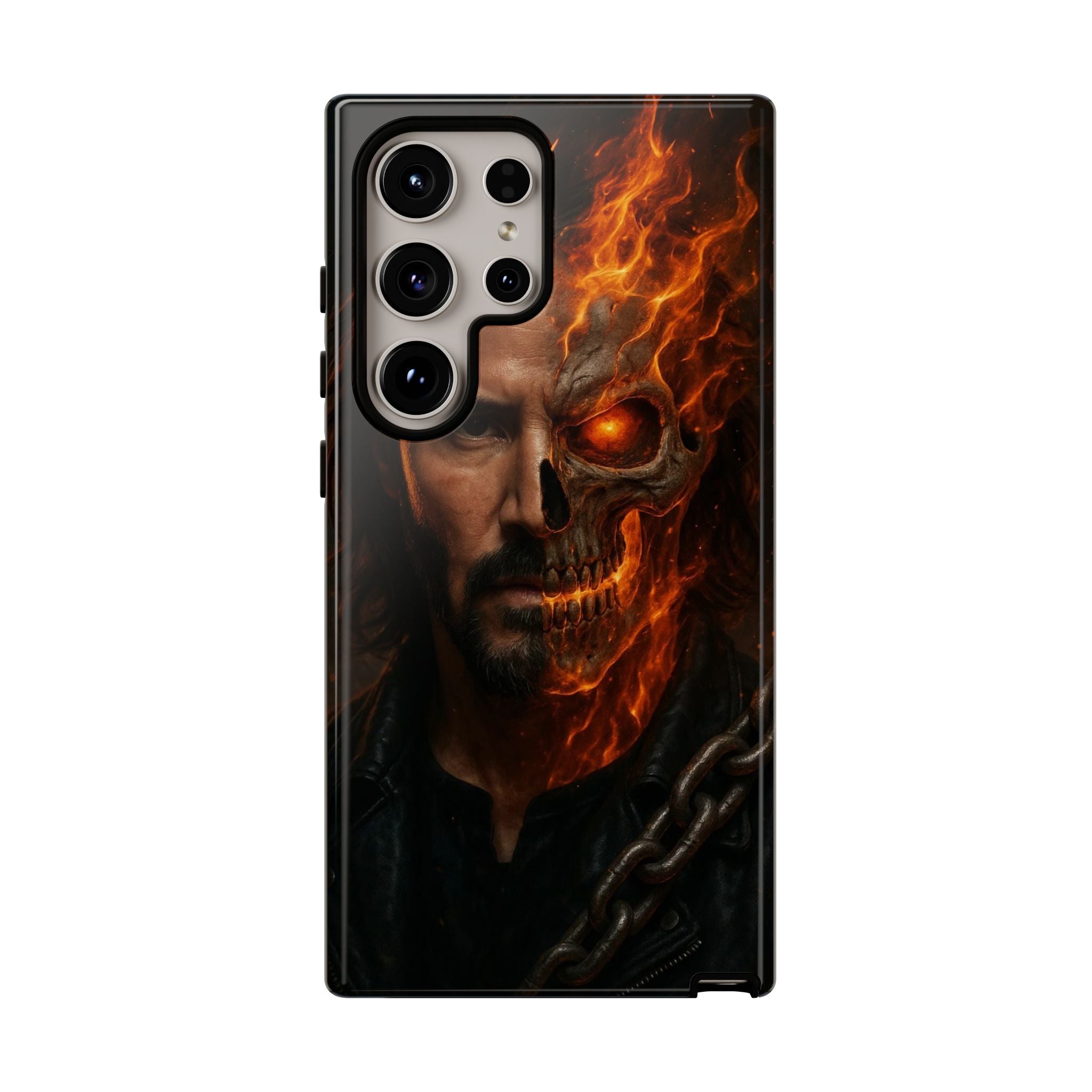 Ghost Rider Phone Case – Fiery Skull Design for iPhone, Samsung & Google Pixel | Shockproof, MagSafe & Ultra Grip Protection Printify